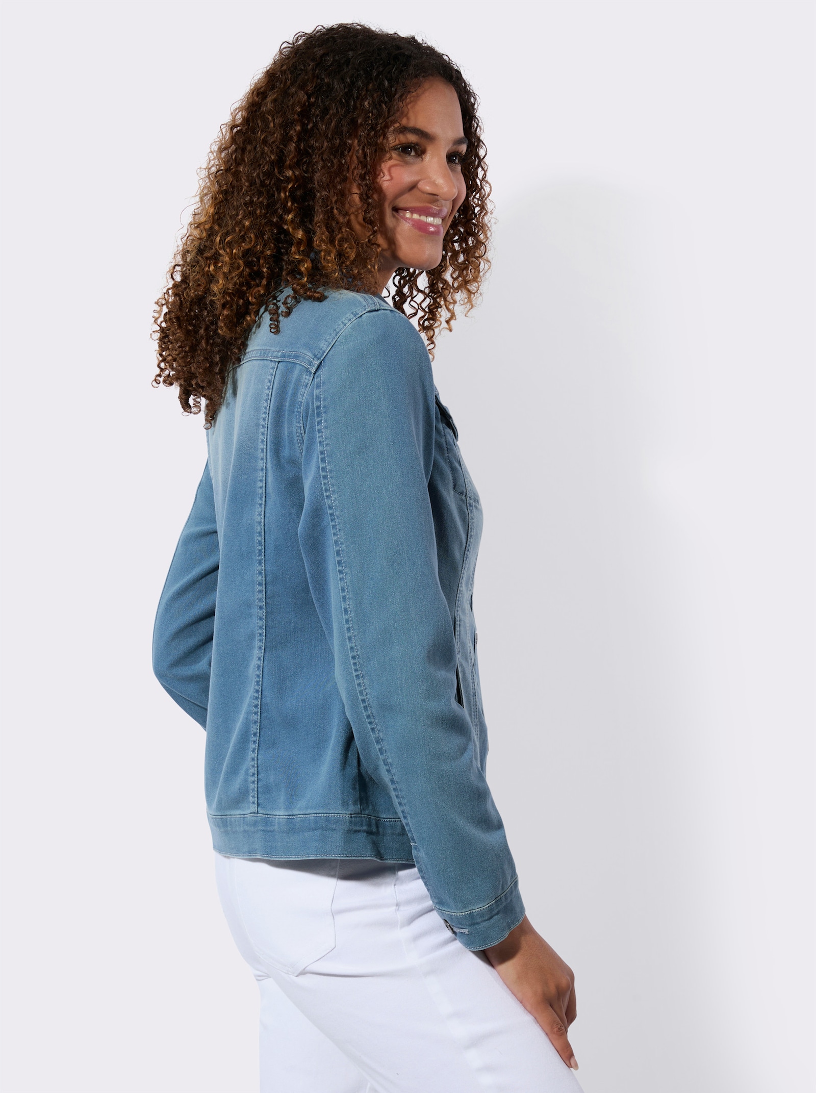 Jeansjacke elastische Qualität - blue-bleached