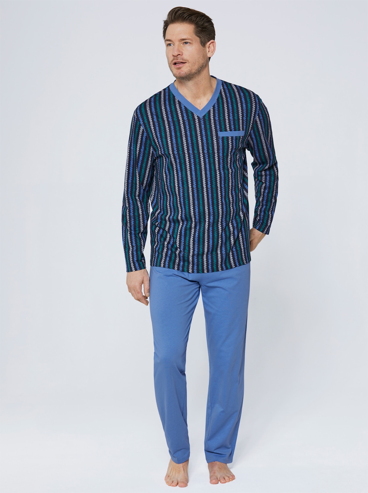 wäschepur men Pyjama's - blauw + marine