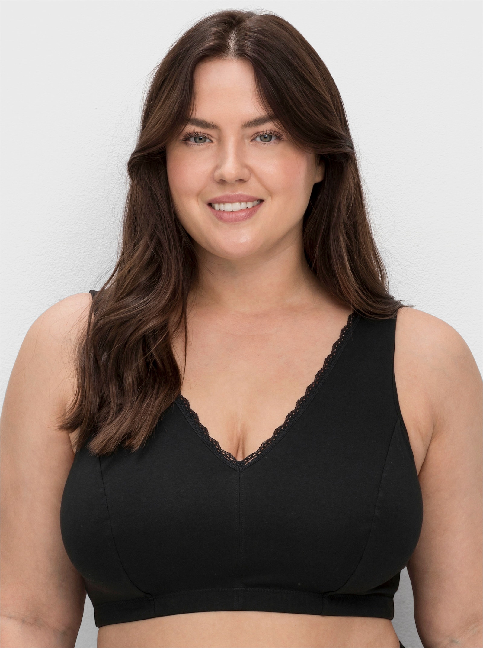 sheego Bügelloser BH in Bustier-Form, im Doppelpack - schwarz + weiß