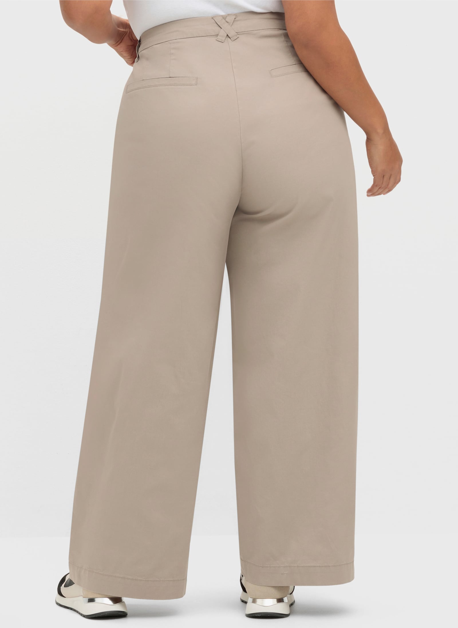 sheego Chinohose mit weitem Bein - helltaupe