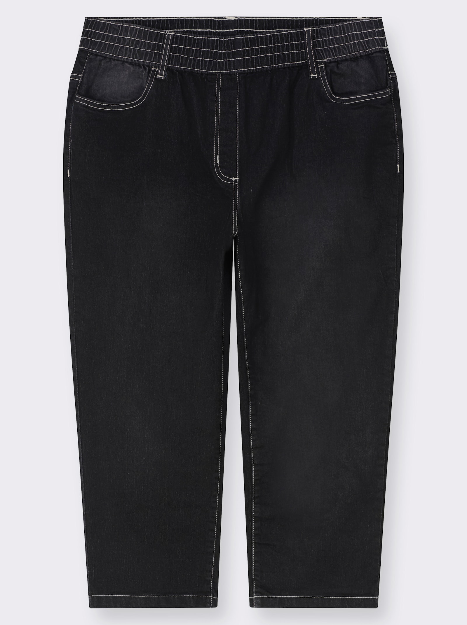 7/8-Jeans mit Reißverschluss-Blende - black-denim