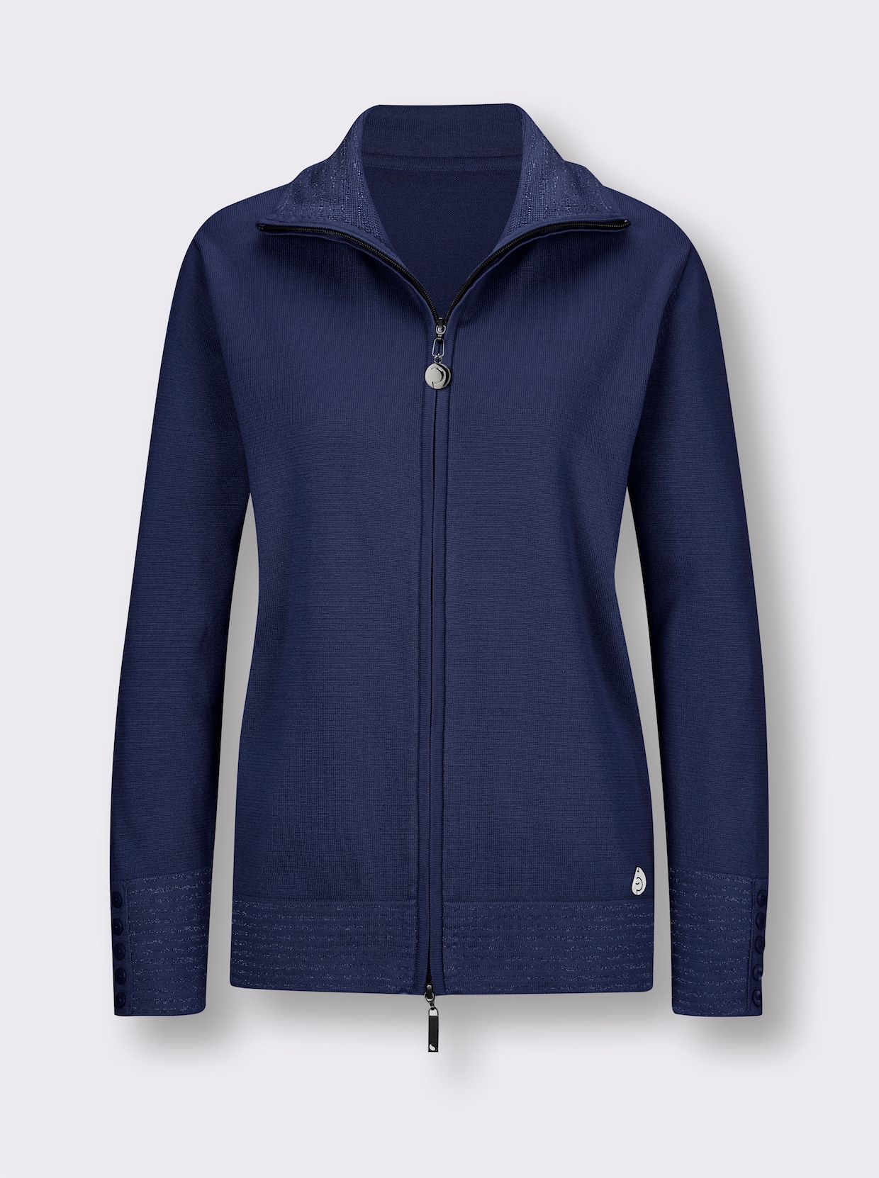 CREATION L PREMIUM Veste en tricot fin - marine