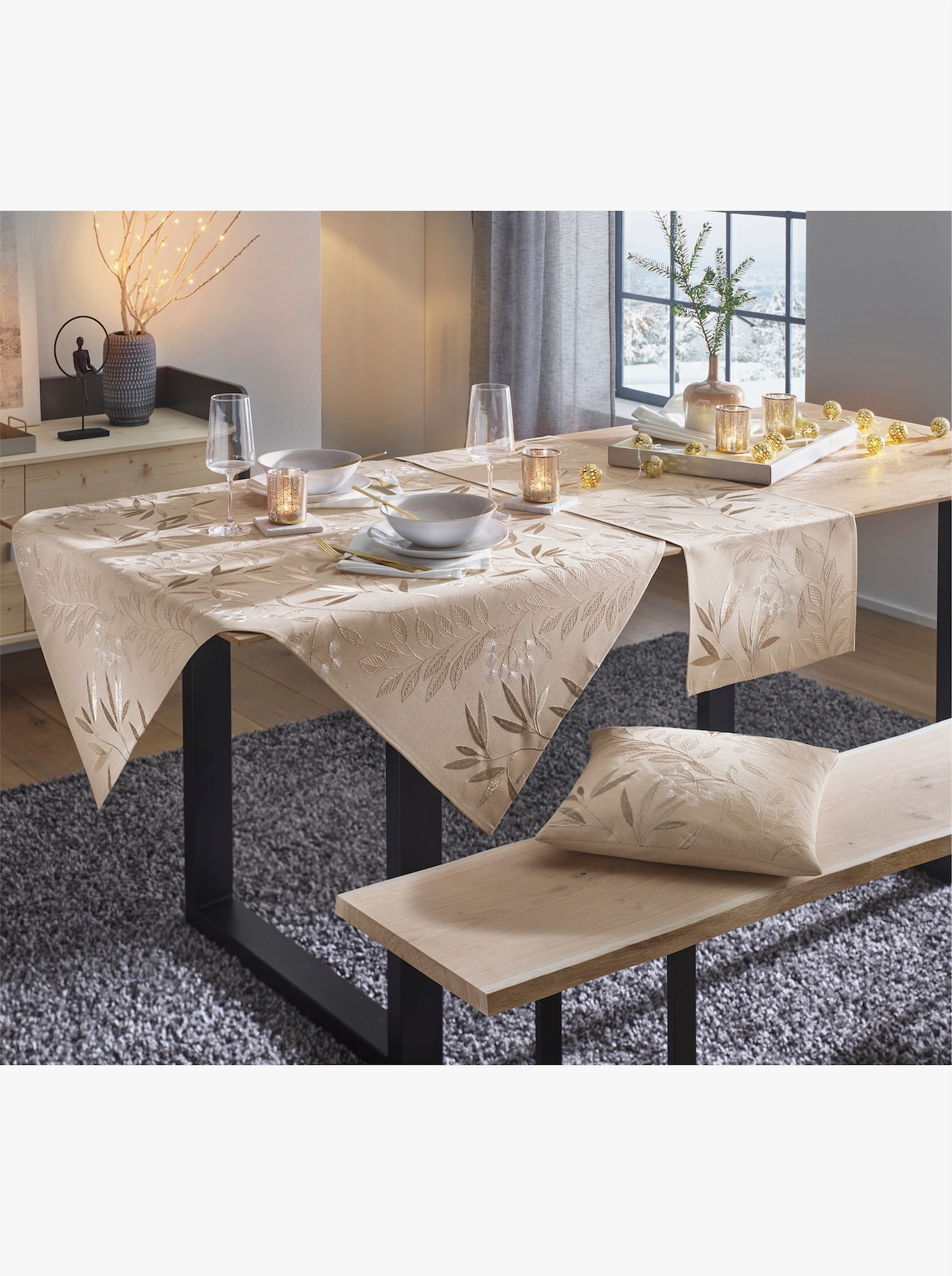 Tischdecke - beige