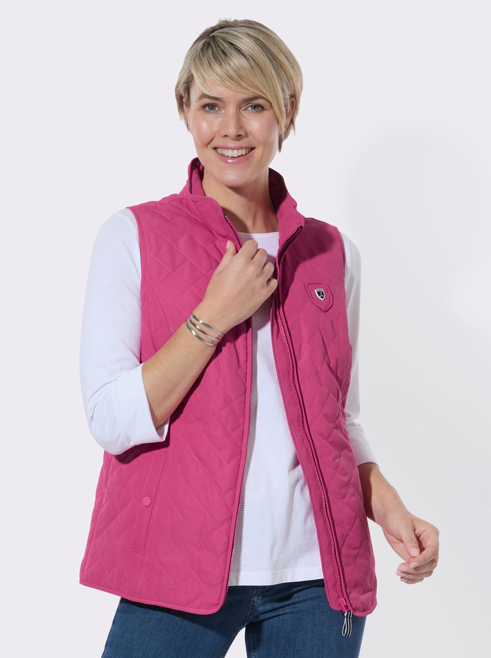 Steppweste mit Taillenbetonung - fuchsia
