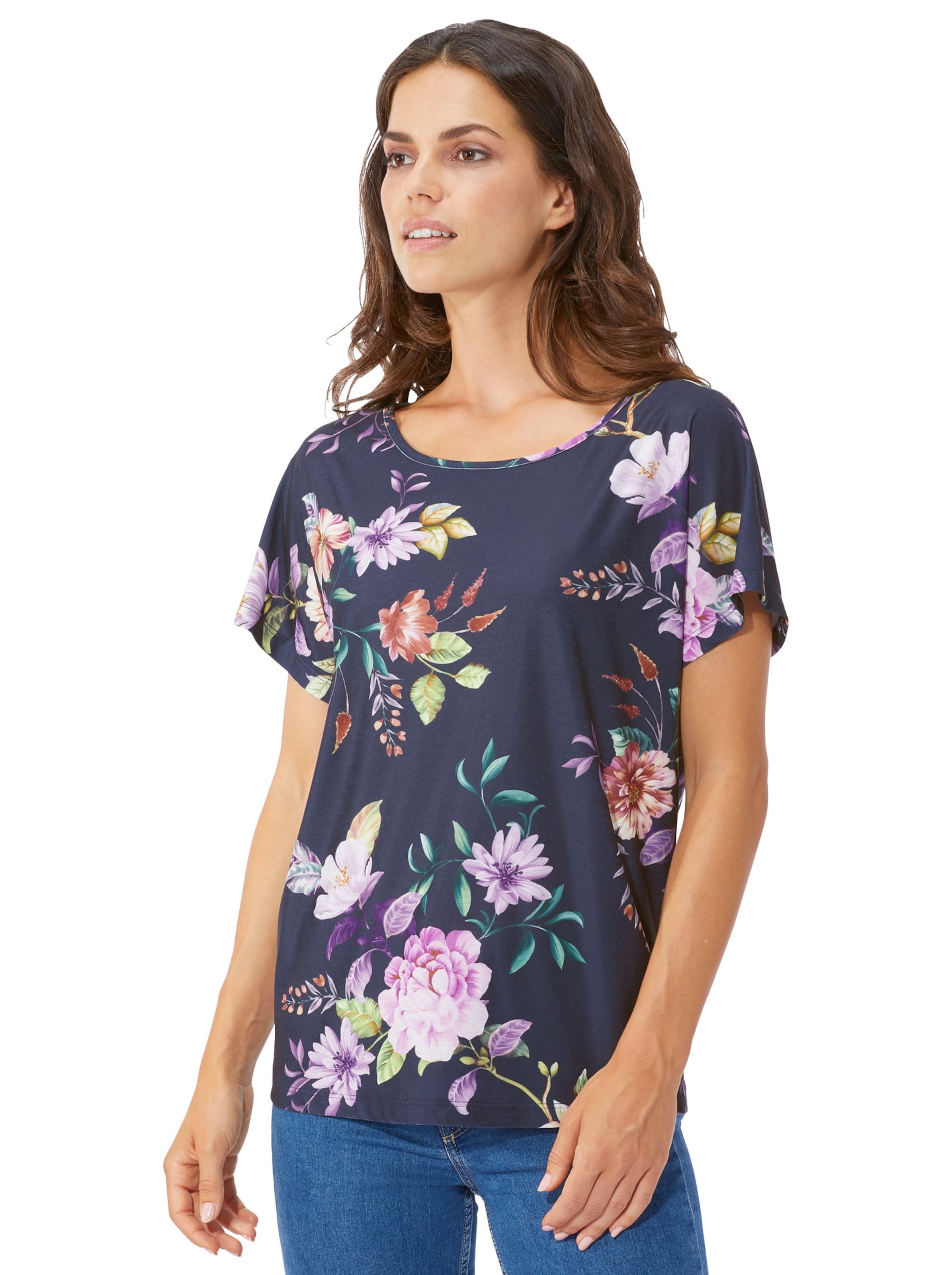 Shirt - marine-flieder-bedruckt