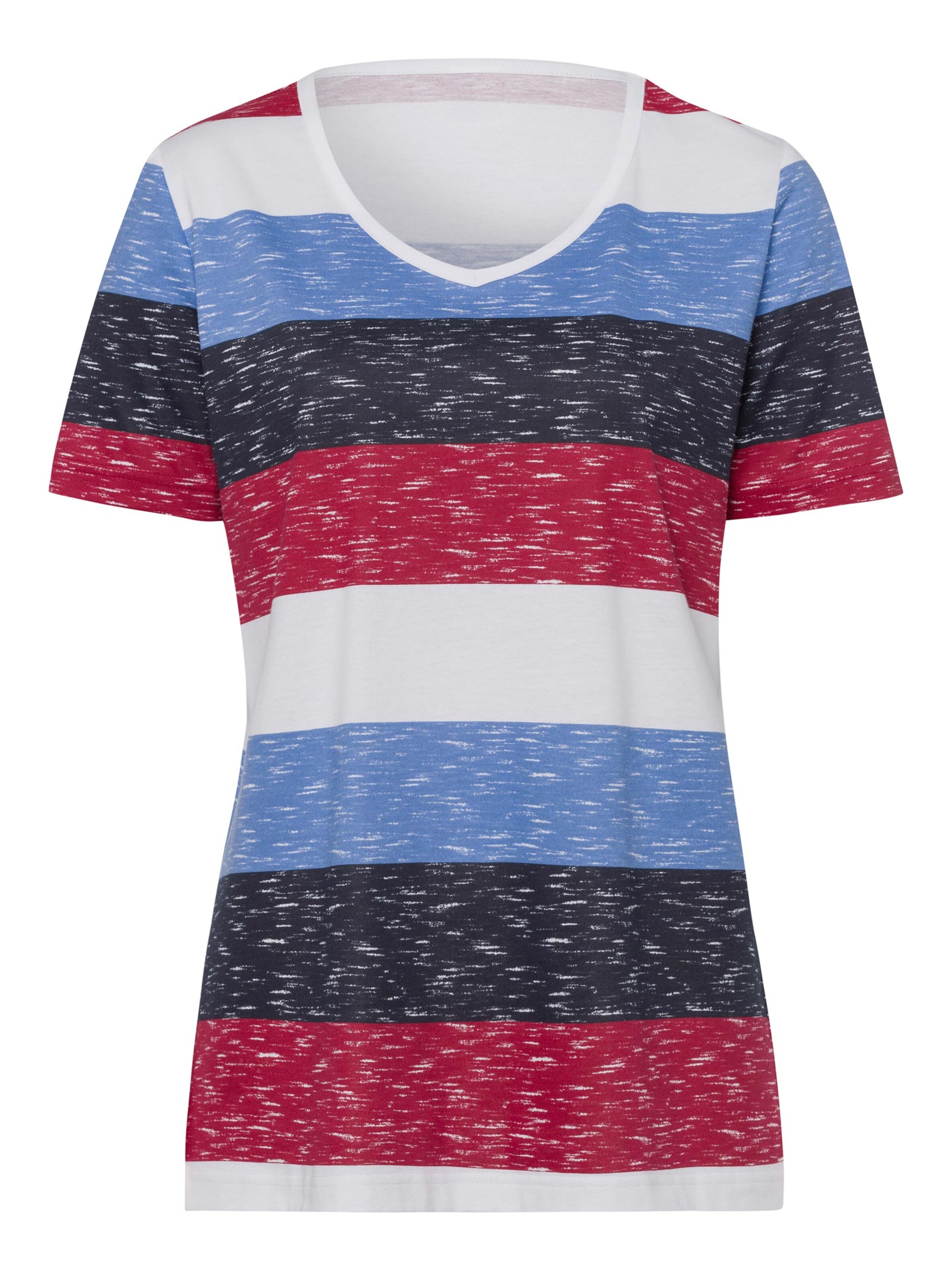 Damenmode Shirts V-Shirt in blau-geringelt Damenmode Shirts V-Shirt in blau-geringelt