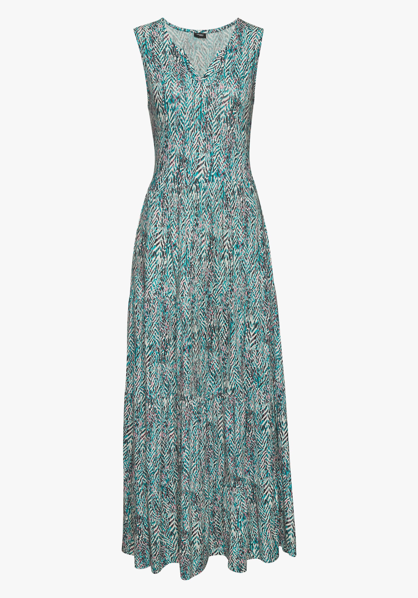Vivance Maxi-jurk - turquoise/roze/crème bedrukt