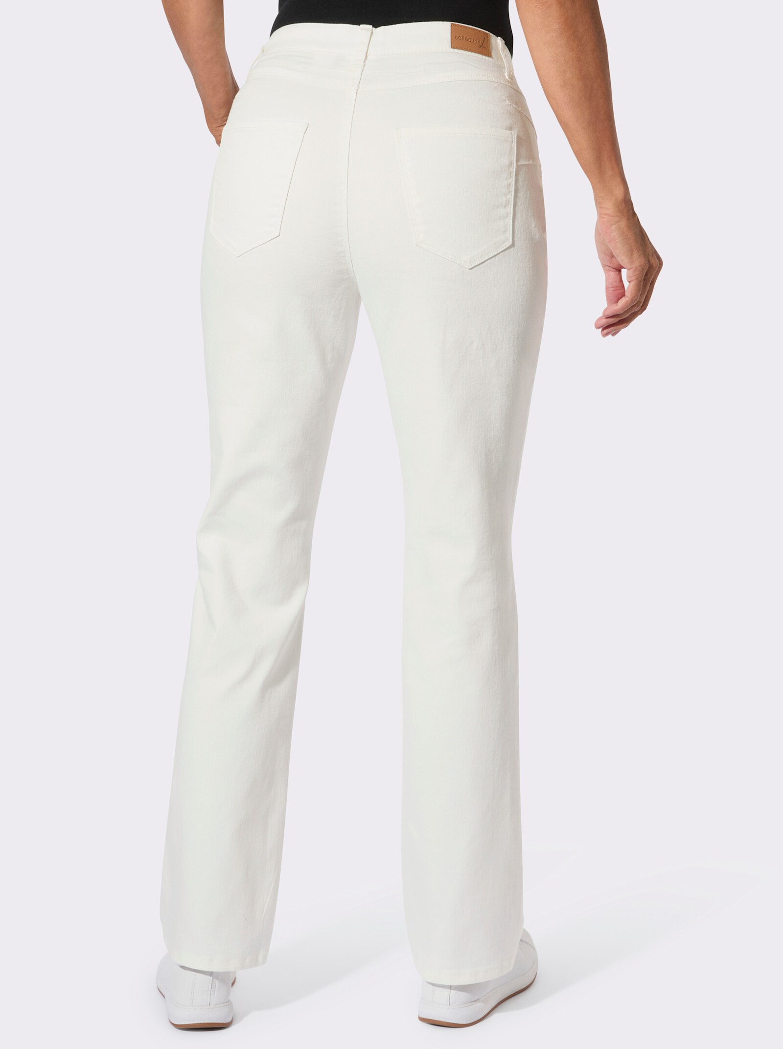 5-Pocket-Jeans mit Biesenverzierung - weiß