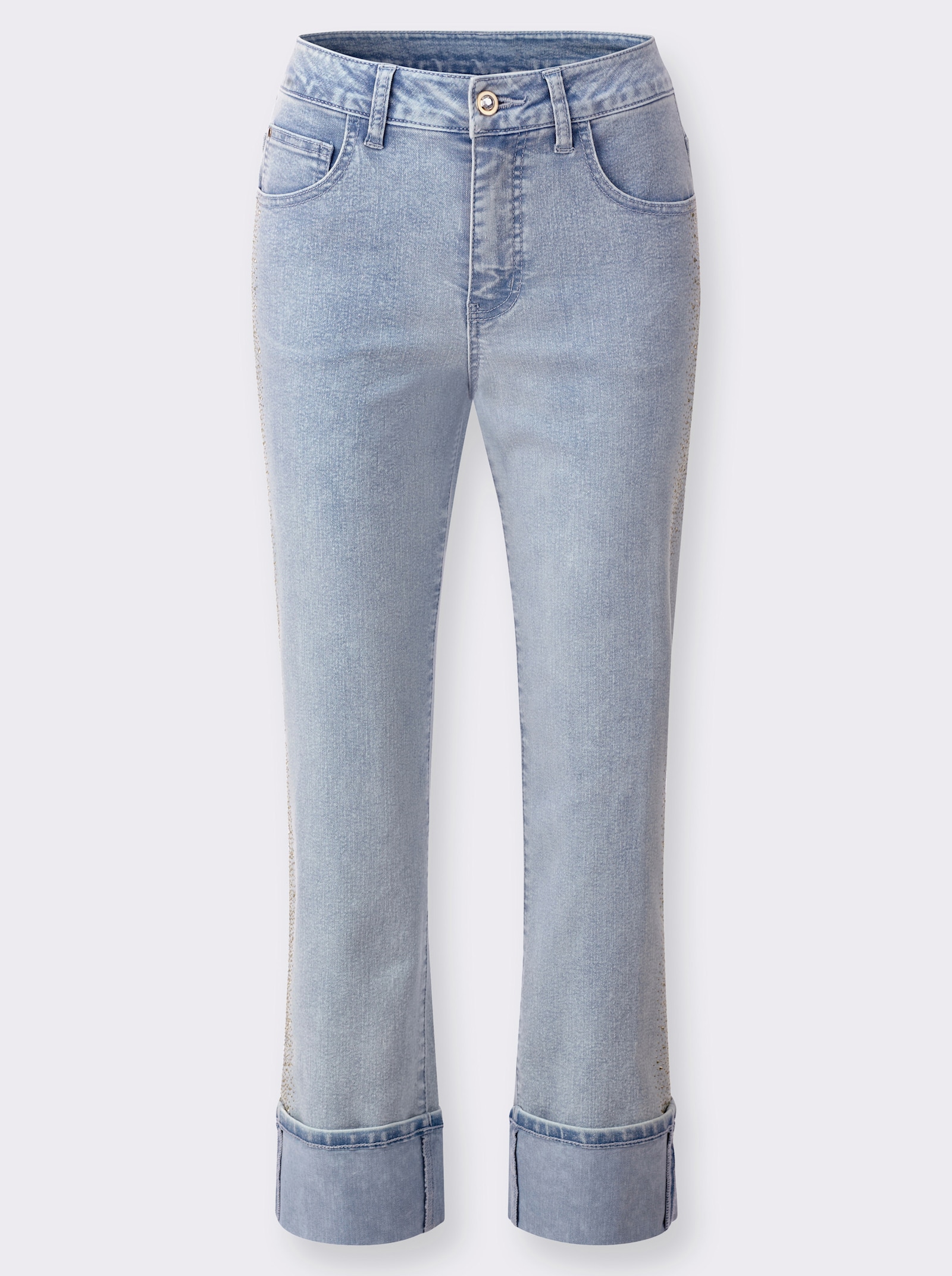 heine Jeans mit fixiertem Umschlag - blue-bleached