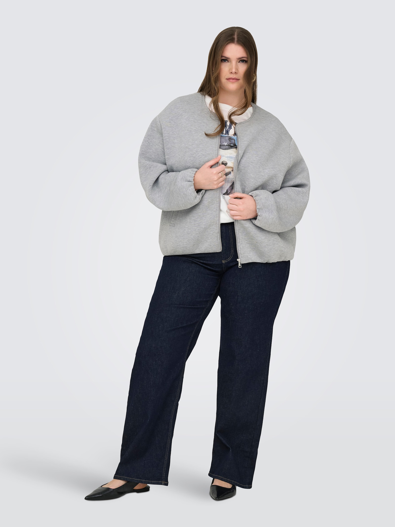 ONLY CARMAKOMA Blouson - medium grey melange