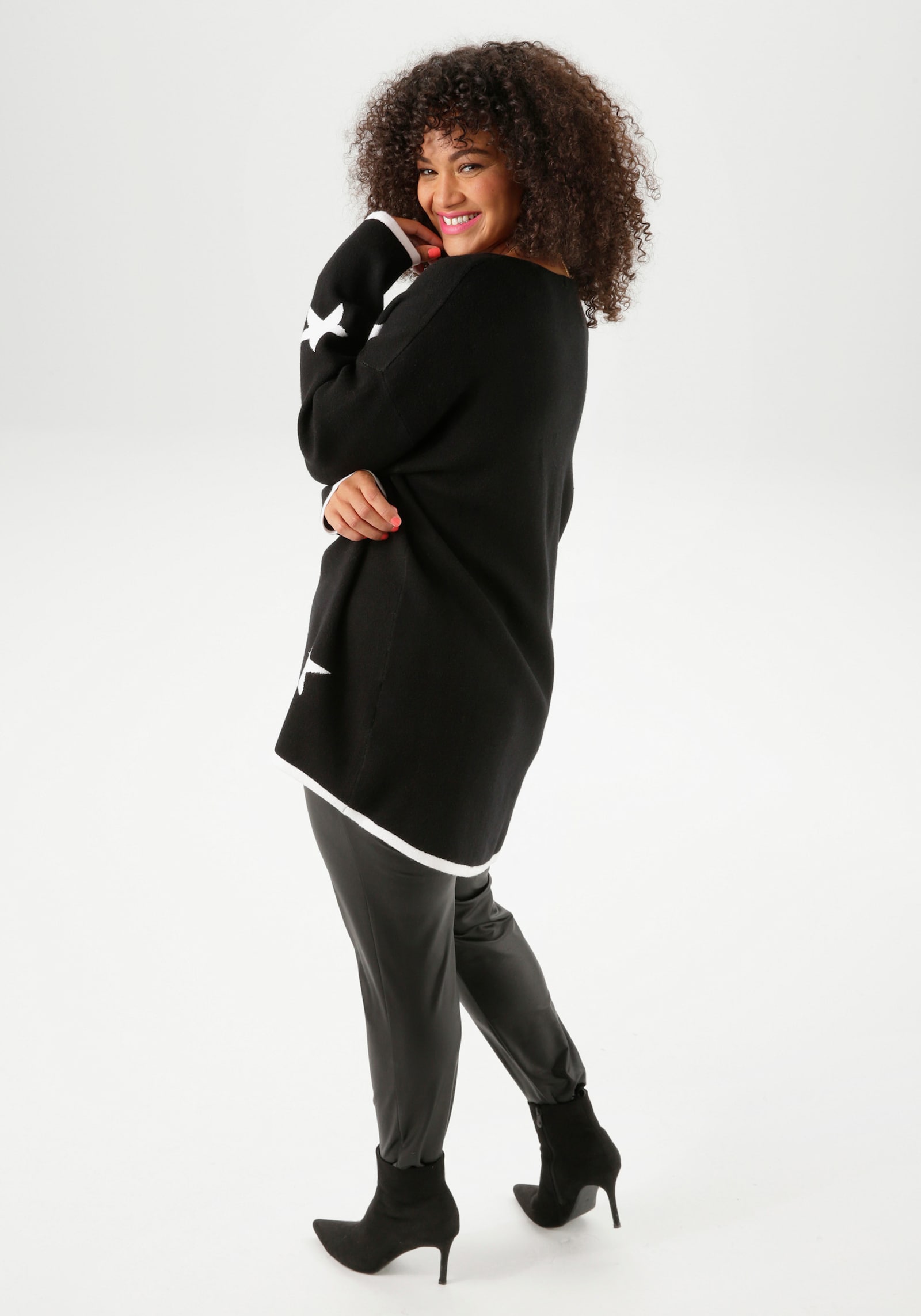 Aniston PLUS Strickpullover - schwarz-weiß