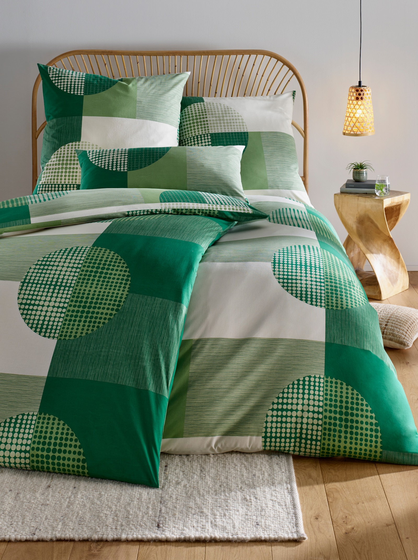 heine home Bettwäsche - grün-ecru