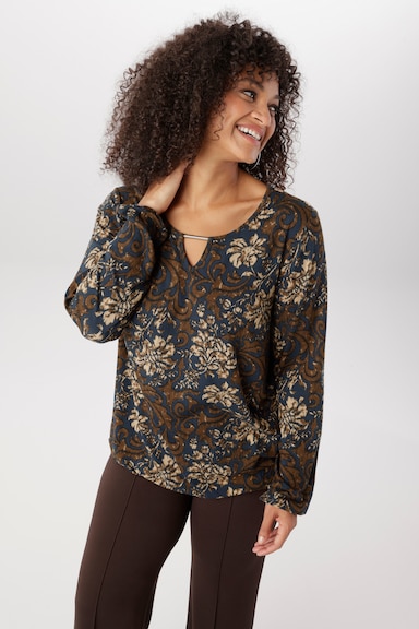 Aniston PLUS Langarmshirt - marine-braun-beige