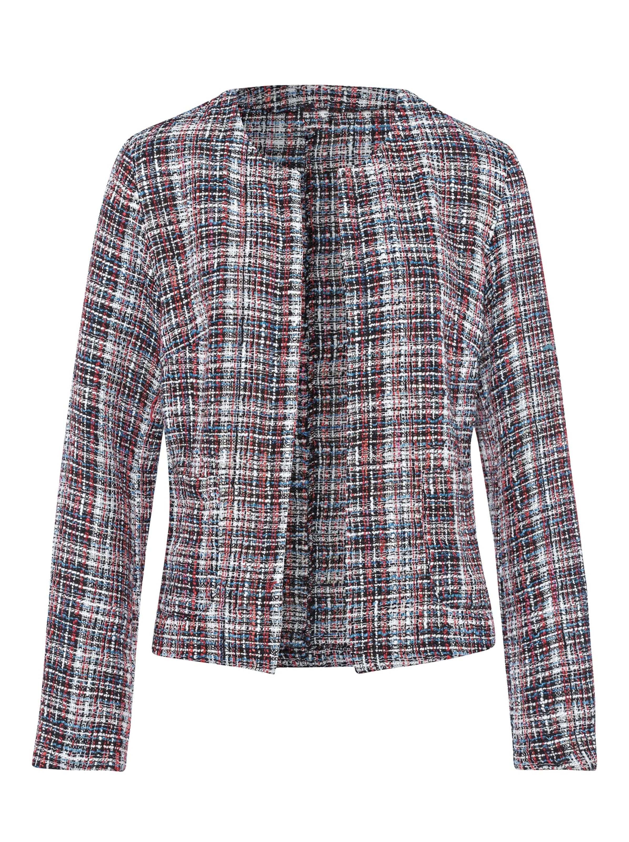 Bouclé-Blazer - marine-rot-gemustert