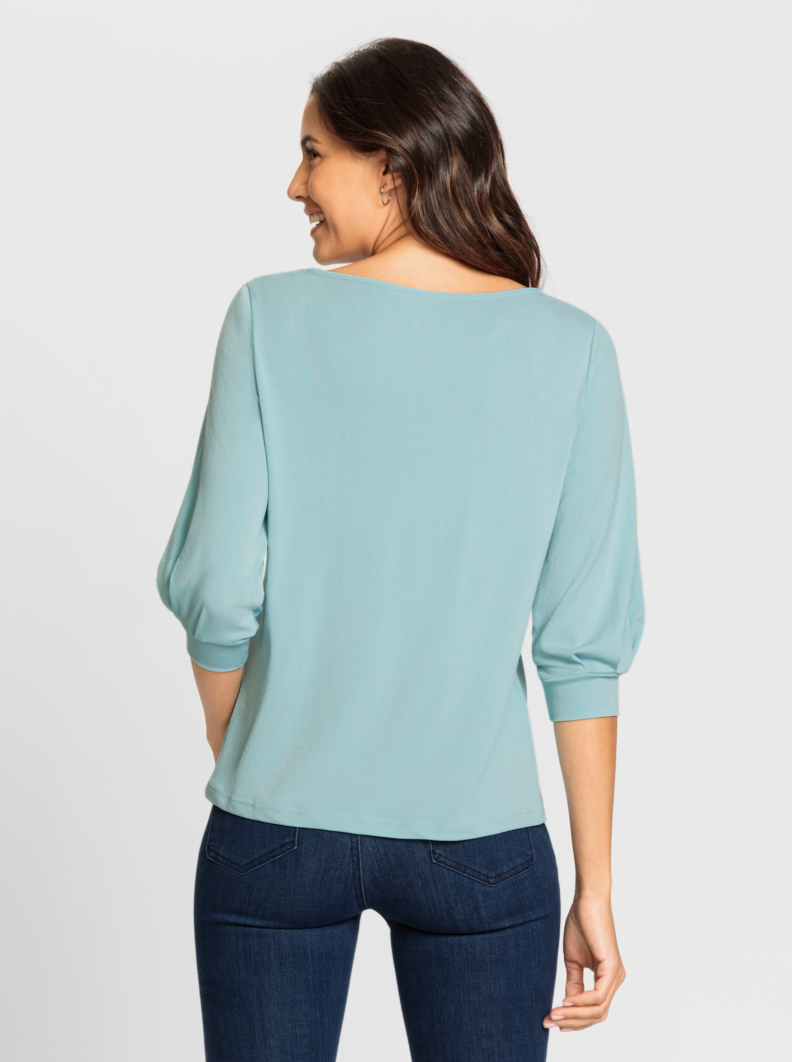 Shirt met 3/4-ballonmouwen - kalkmint