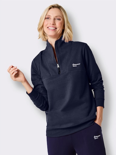 Catamaran Sports Sweatshirt mit Troyerkragen - marine