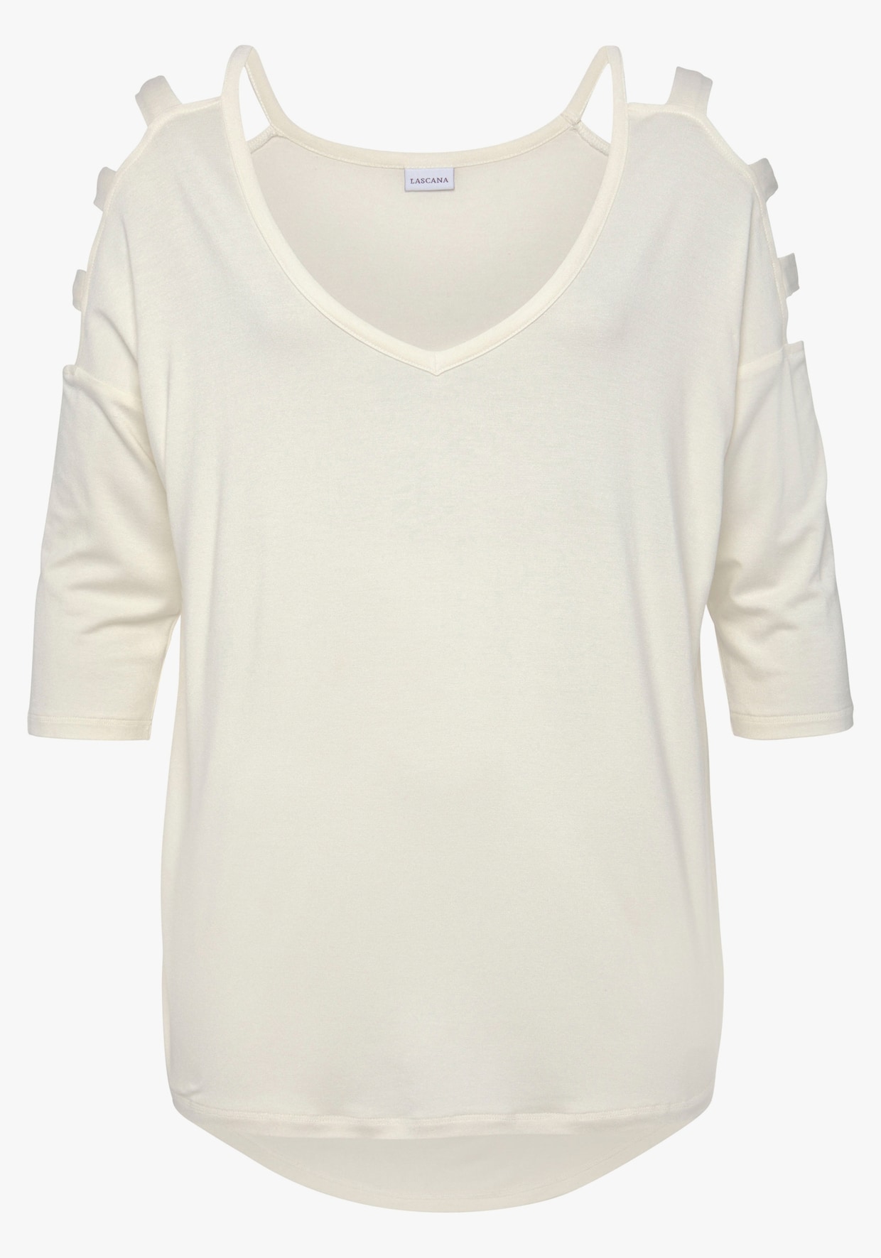 LASCANA Shirt met 3/4-mouw - crème