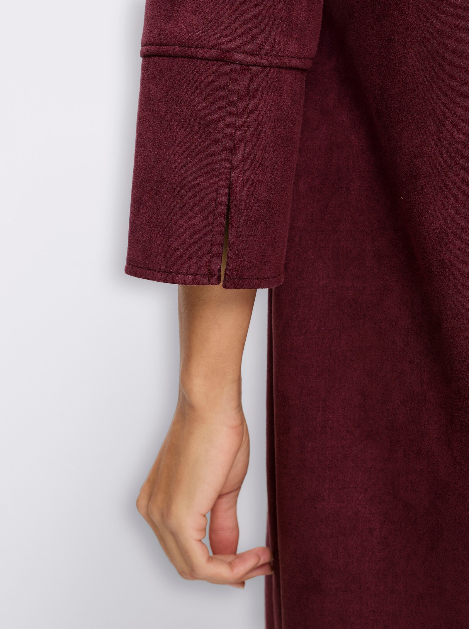 heine Lederimitatkleid mit Hemdkragen - burgund