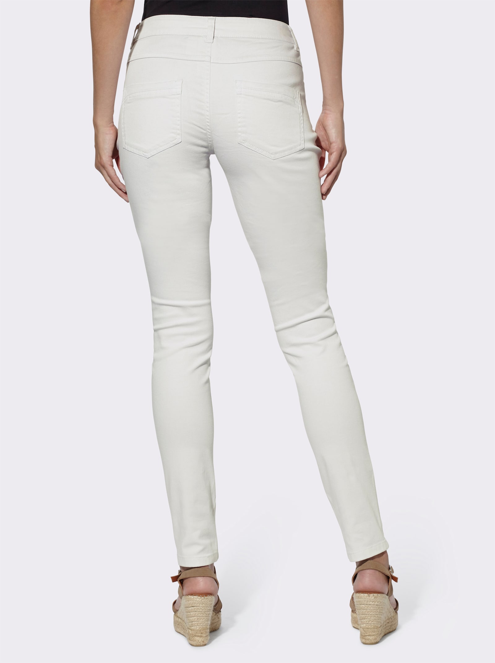 heine Skinny Jeans mit Ziersteppung - ecru