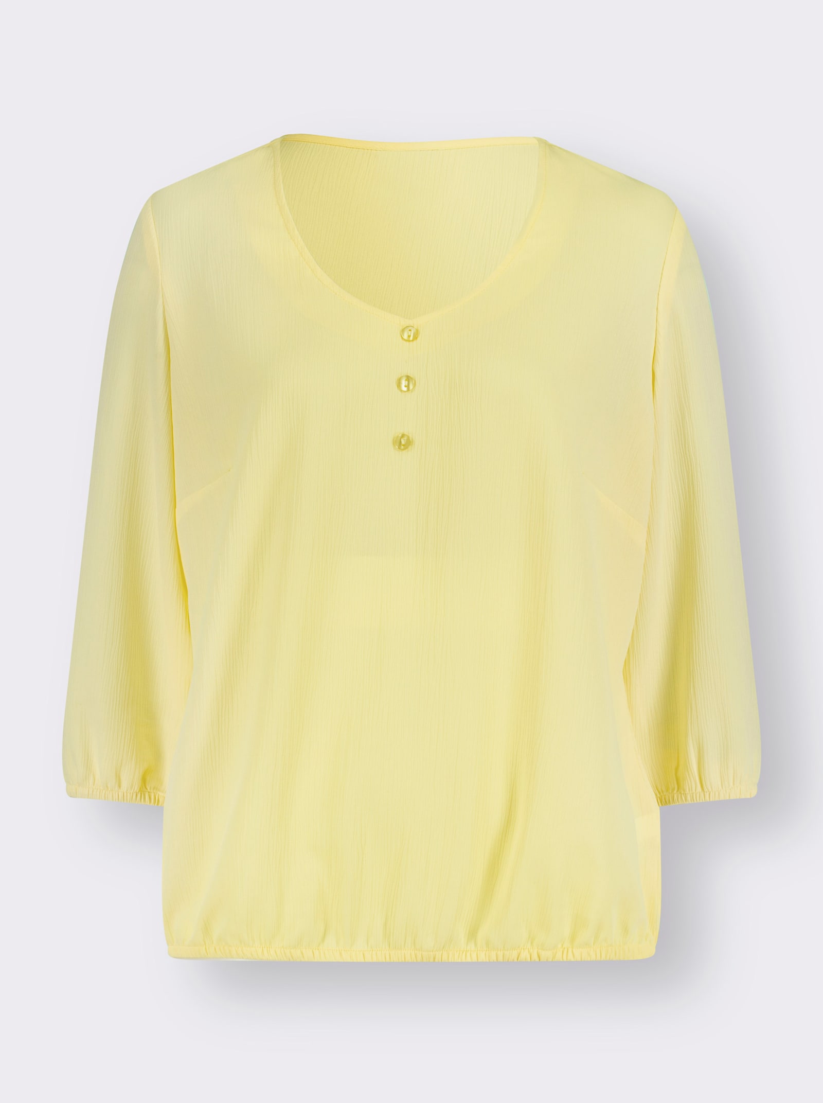 Comfortblouse met crinkle-effect - citroen