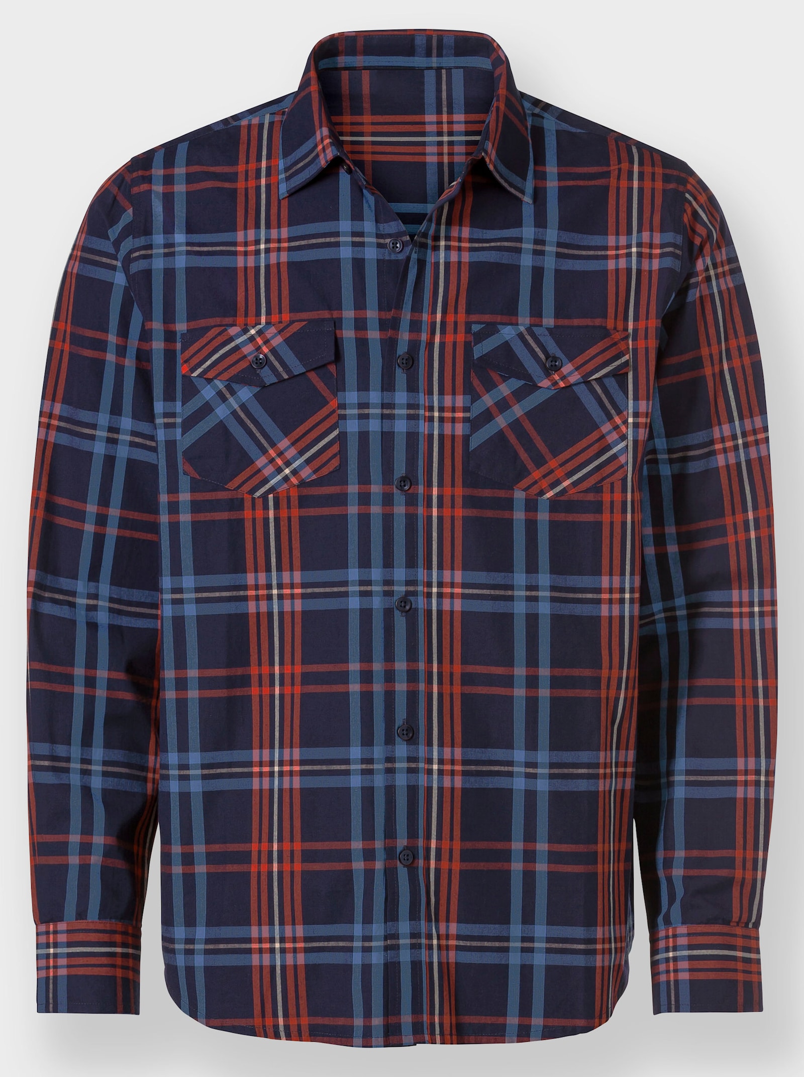 Catamaran Langarm-Hemd - marine-kariert