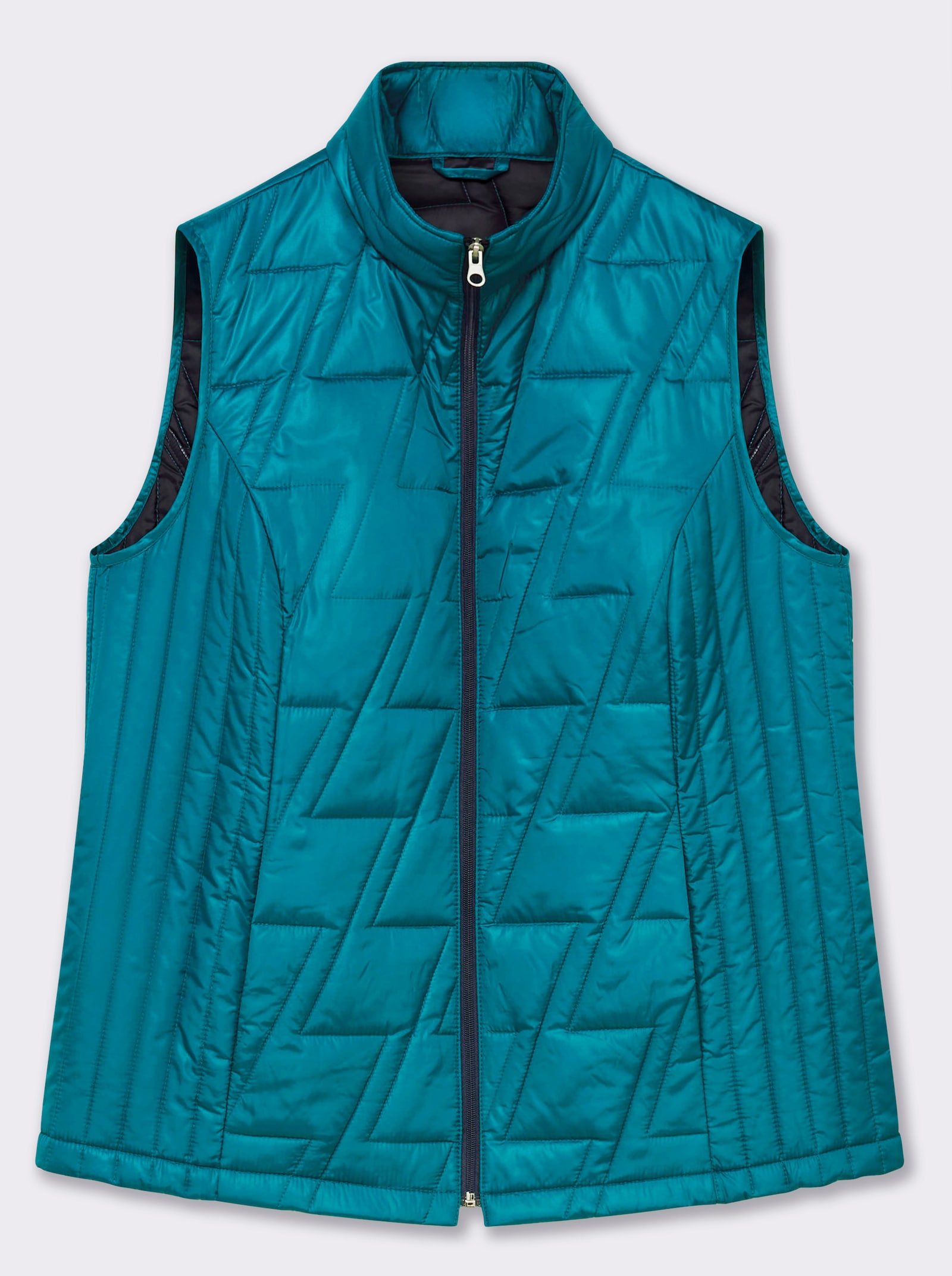Steppweste mit kontrastfarbigem Futter - aquapetrol