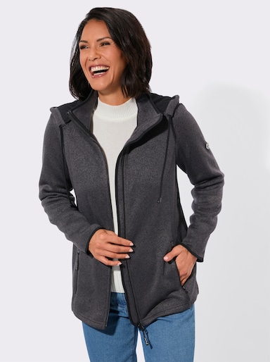 Fleecejacke mit Antipilling-Ausrüstung - anthrazit-meliert