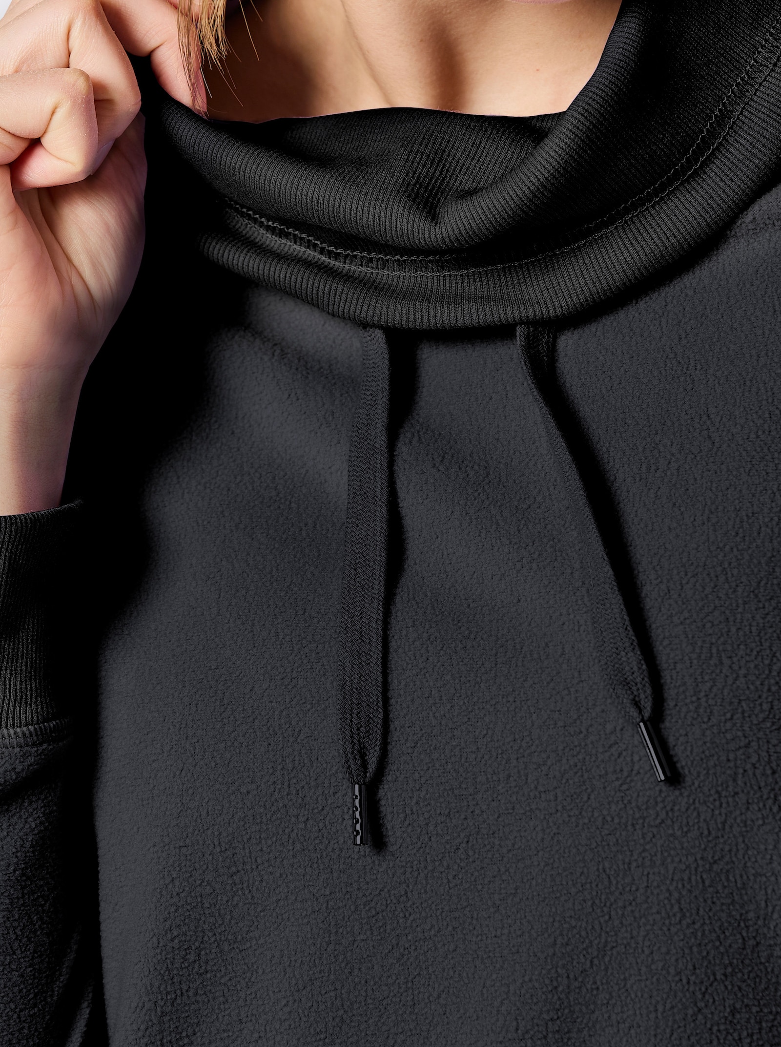 Catamaran Sports Fleeceshirt mit Nahttaschen - schwarz