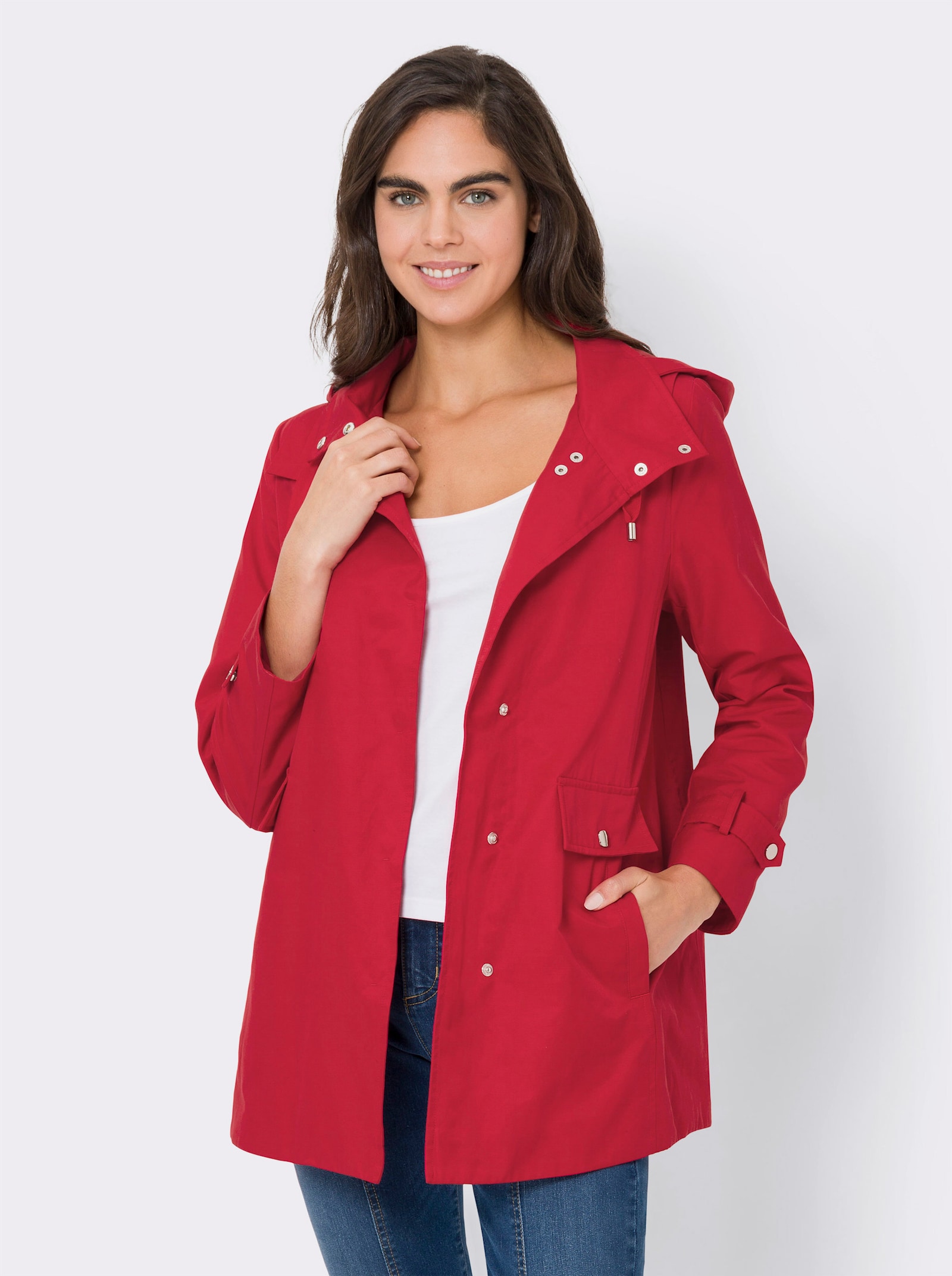 heine Jacke mit abnehmbarer Kapuze - rot