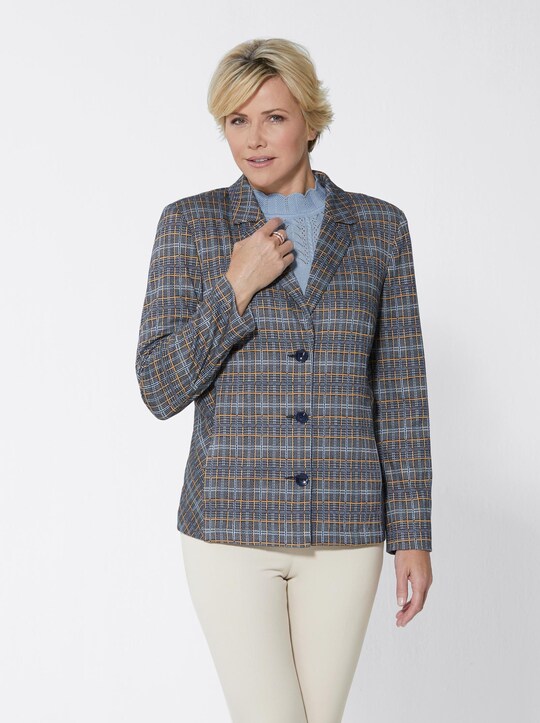 Jersey Blazer In Marine Bleu Kariert Witt Weiden