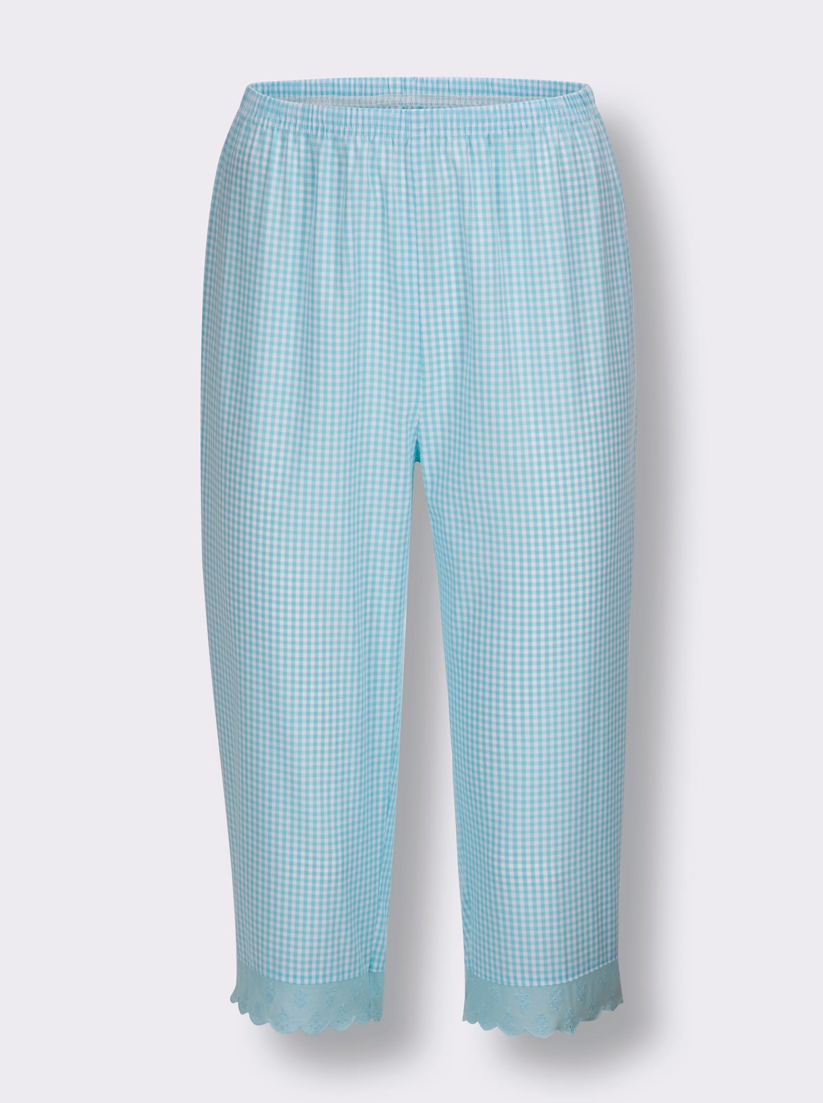 wäschepur Pyjama aus feinem Batist - aquamarin-weiß