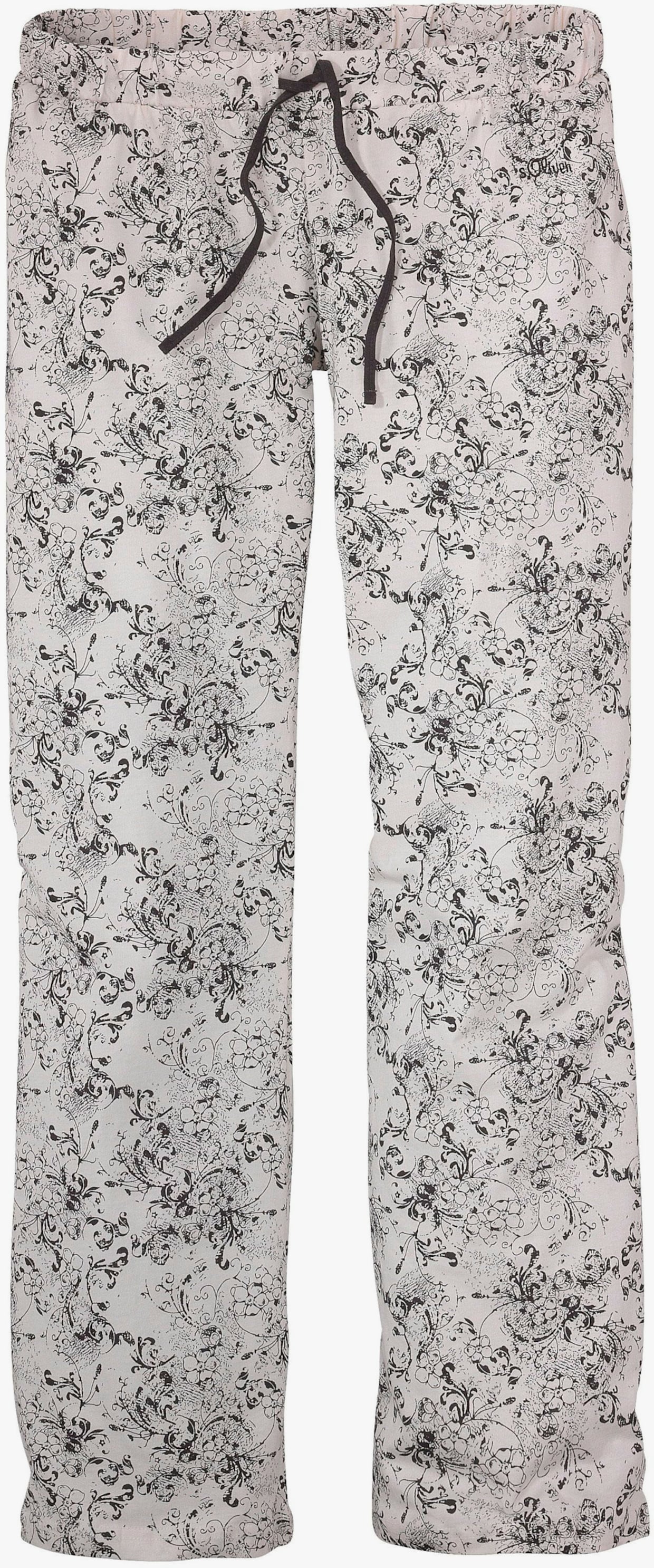 s.Oliver Pyjama - anthrazit, weiß-geblümt