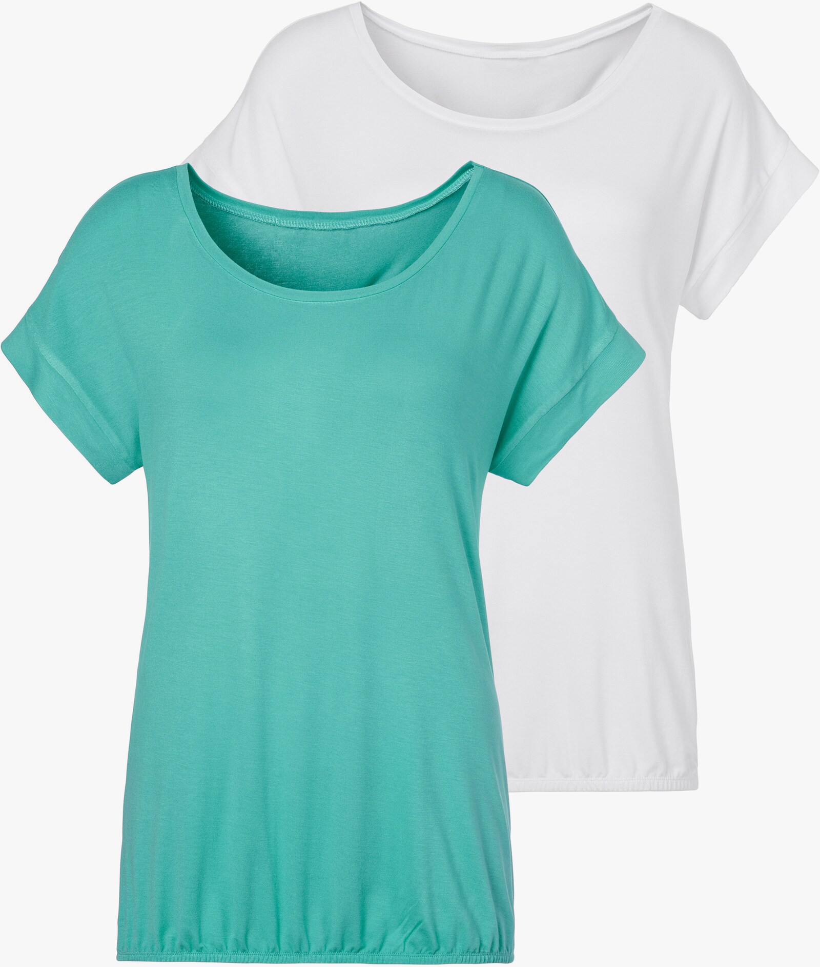 Vivance Kurzarmshirt - mint, creme