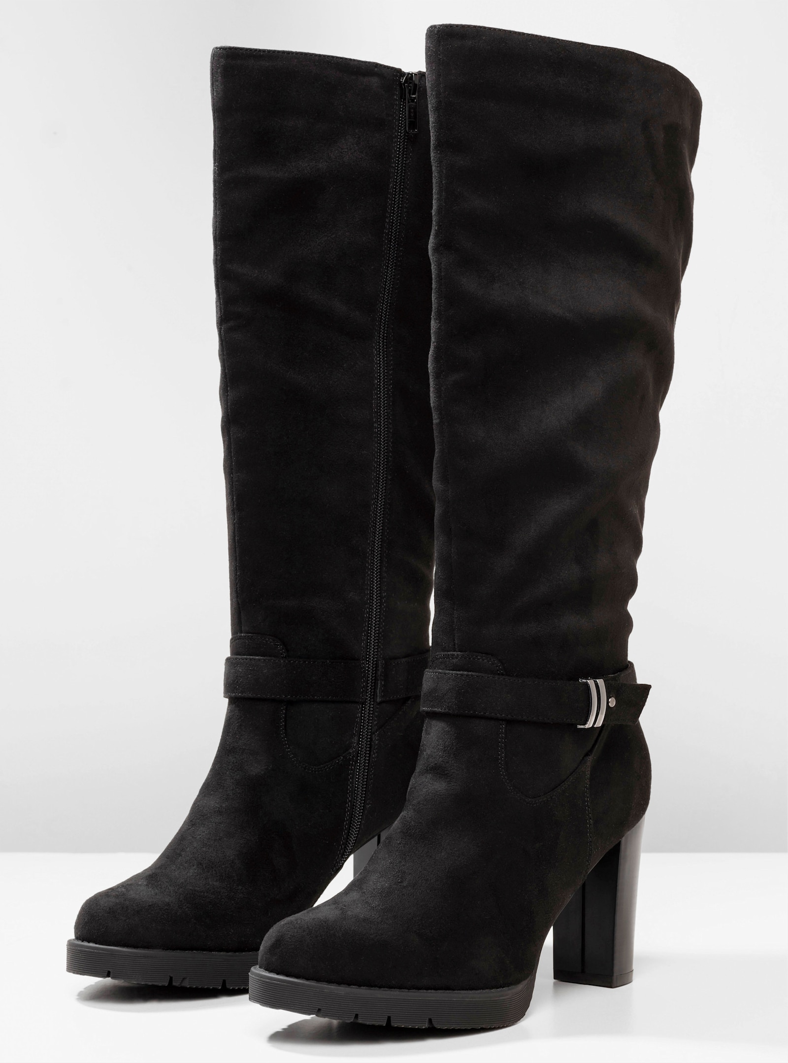 sheego Weitschaftstiefel mit hohem Absatz - schwarz