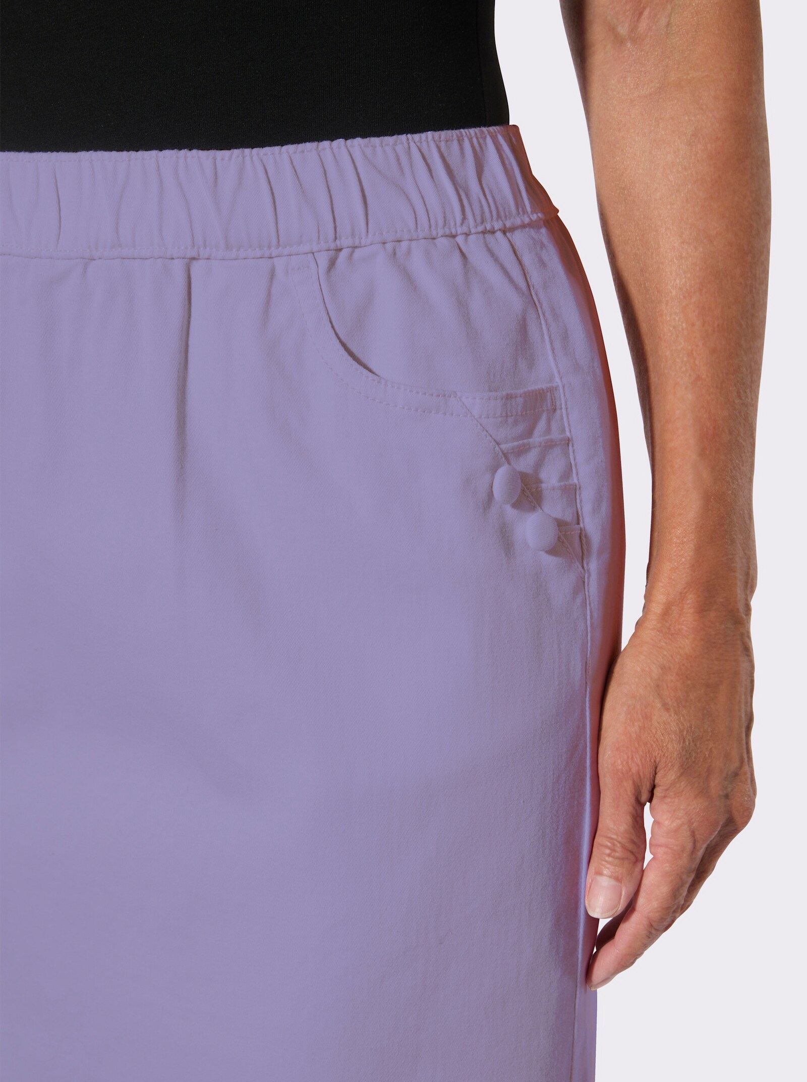 Jeansrock mit Biesenverzierung - lavendel