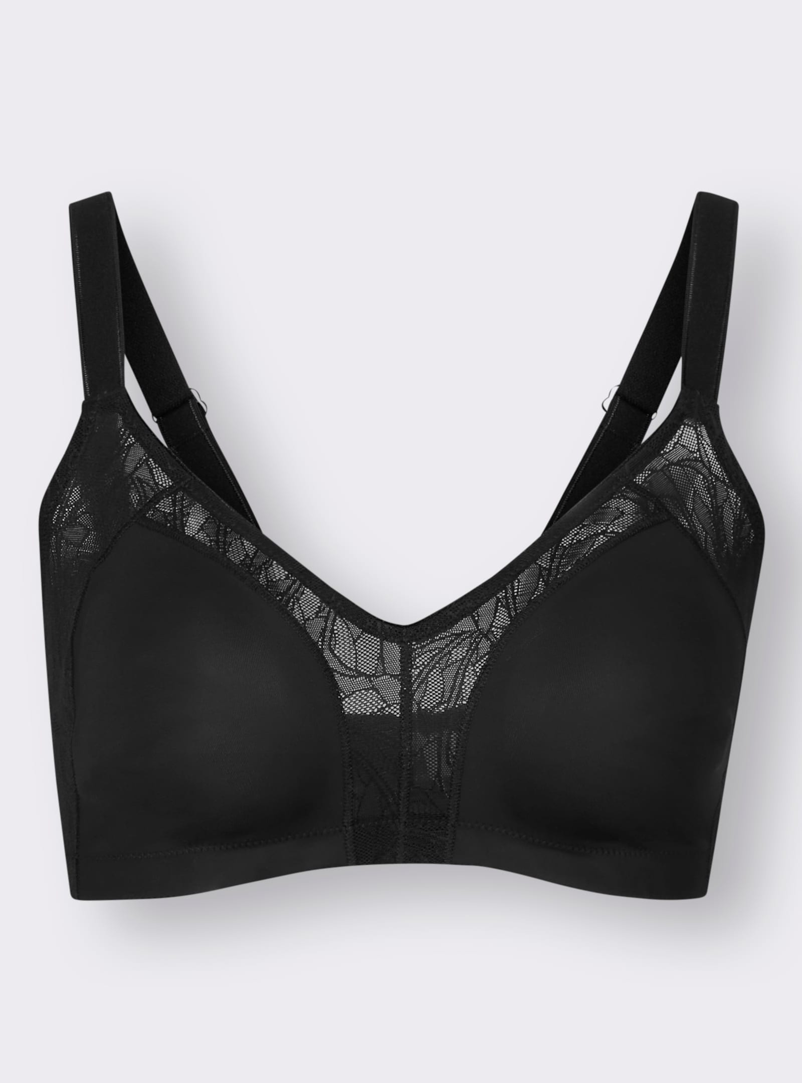 Naturana Minimizer-beha zonder beugel met kant - zwart