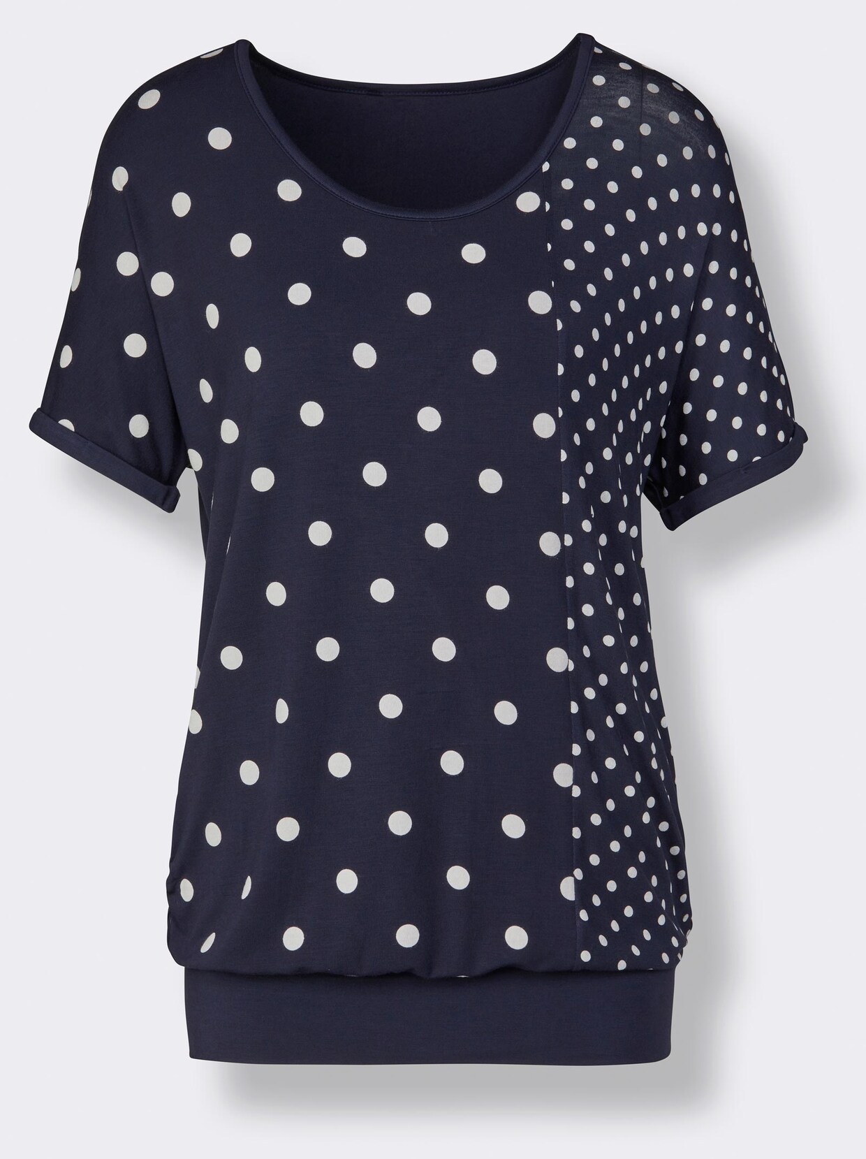 feel good Longshirt - marine-gepunktet