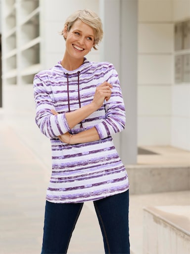 Langarmshirt - feige-ecru-bedruckt