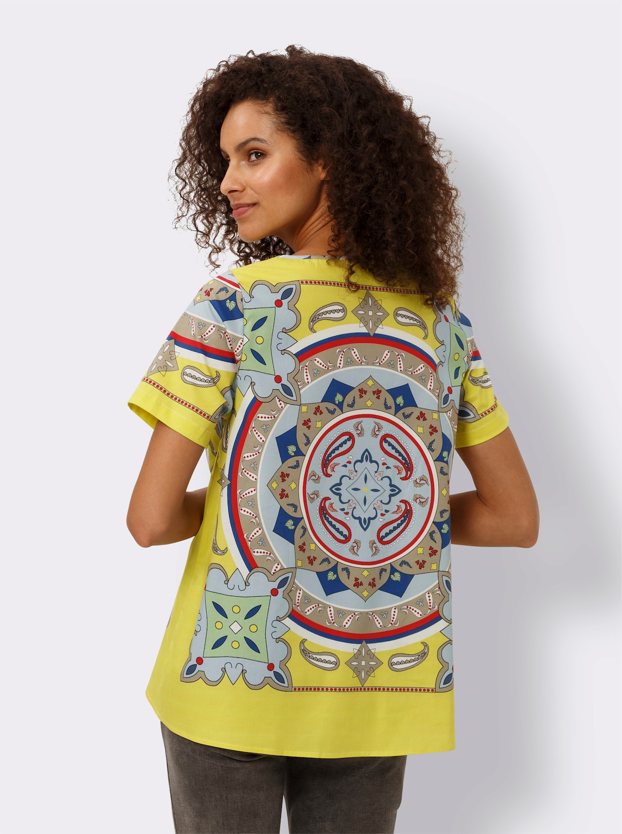 heine Blouse met print - limoen/ijsblauw bedrukt