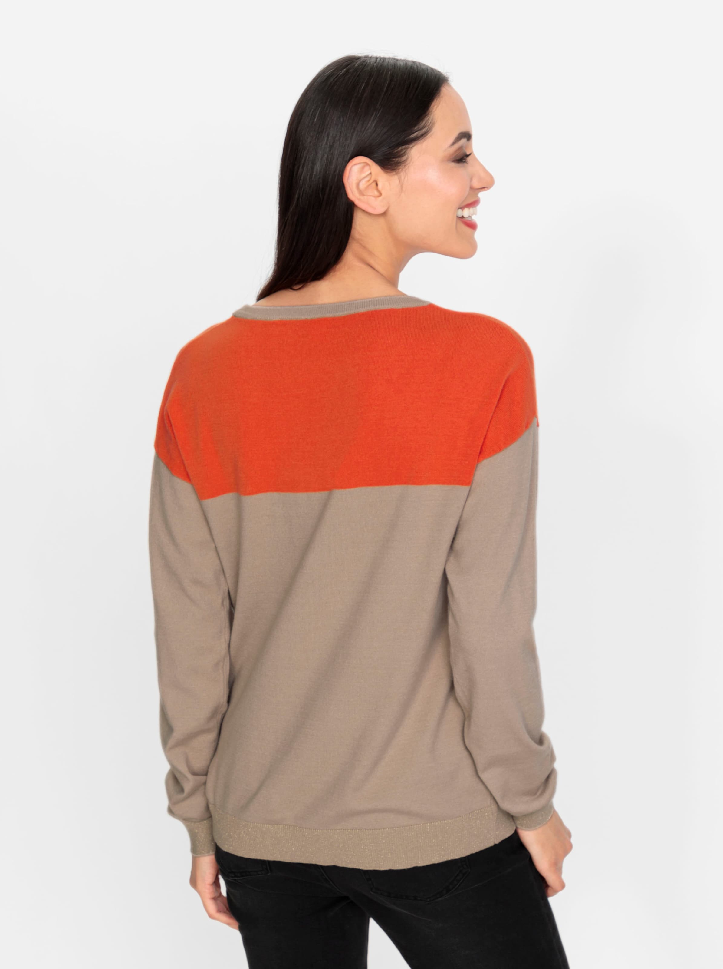 US Gear günstig Kaufen-Pullover in beige-orange von heine. Pullover in beige-orange von heine <![CDATA[