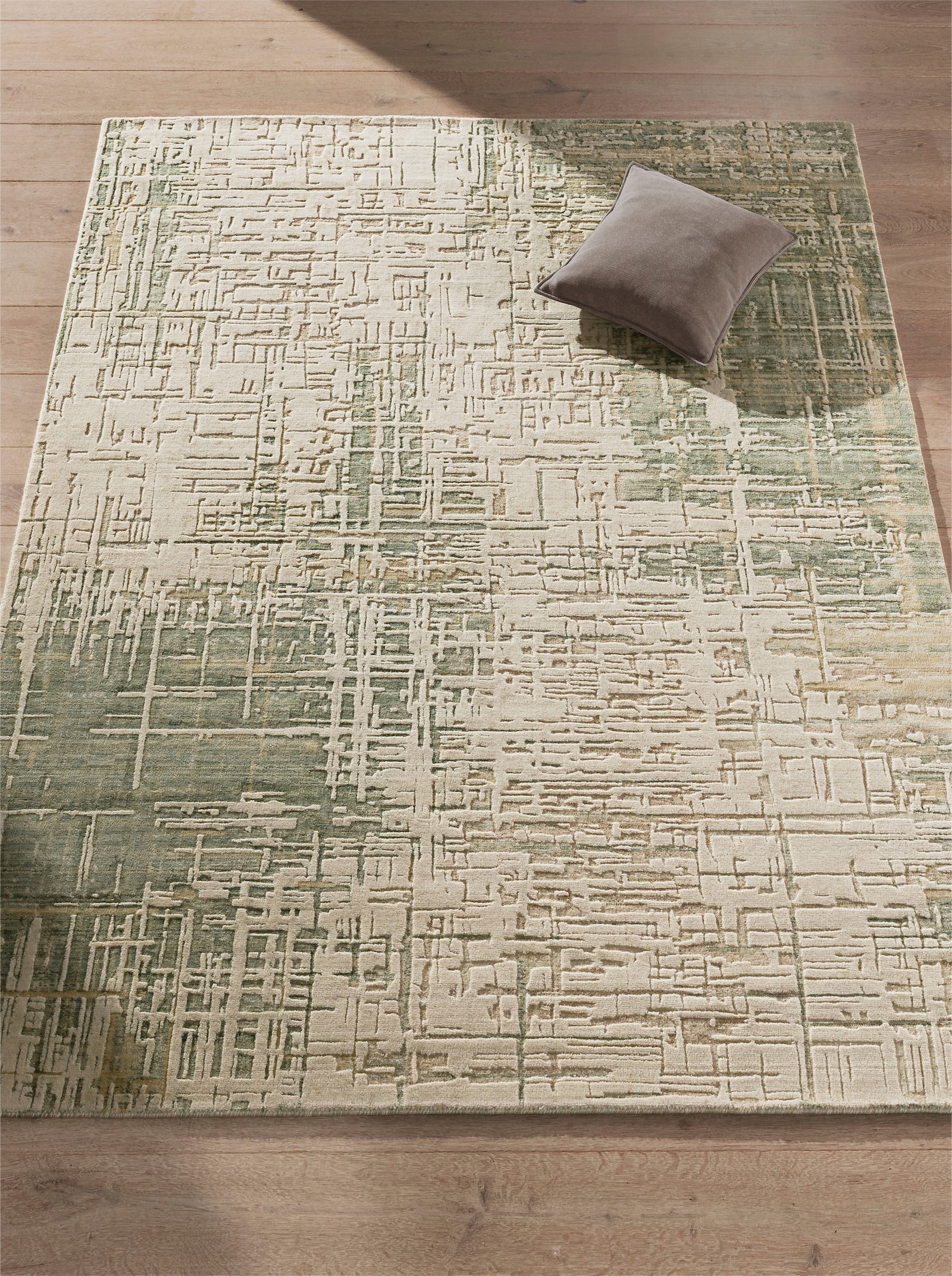 Theko Teppich - beige-grün