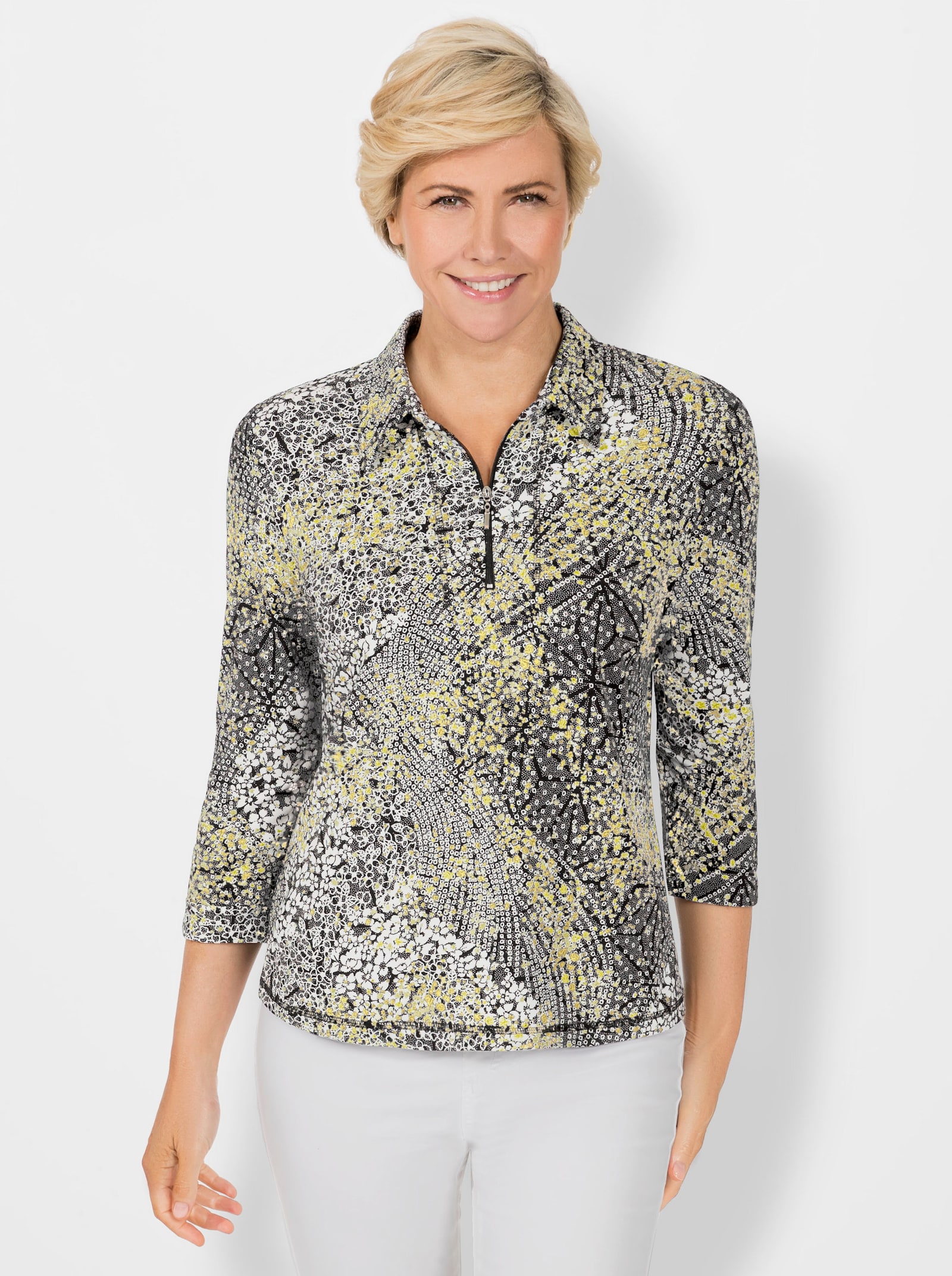Poloshirt met print - vanille geprint