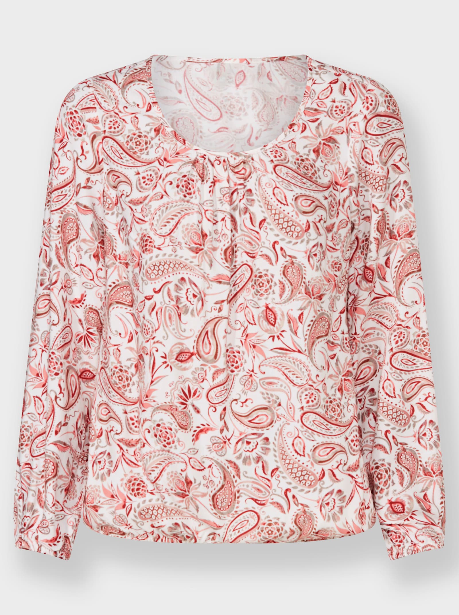 Comfortblouse in paisleydessin - ecru/rozenhout gedessineerd