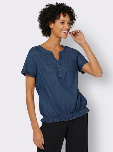 Jeansblouse - blue-stonewashed