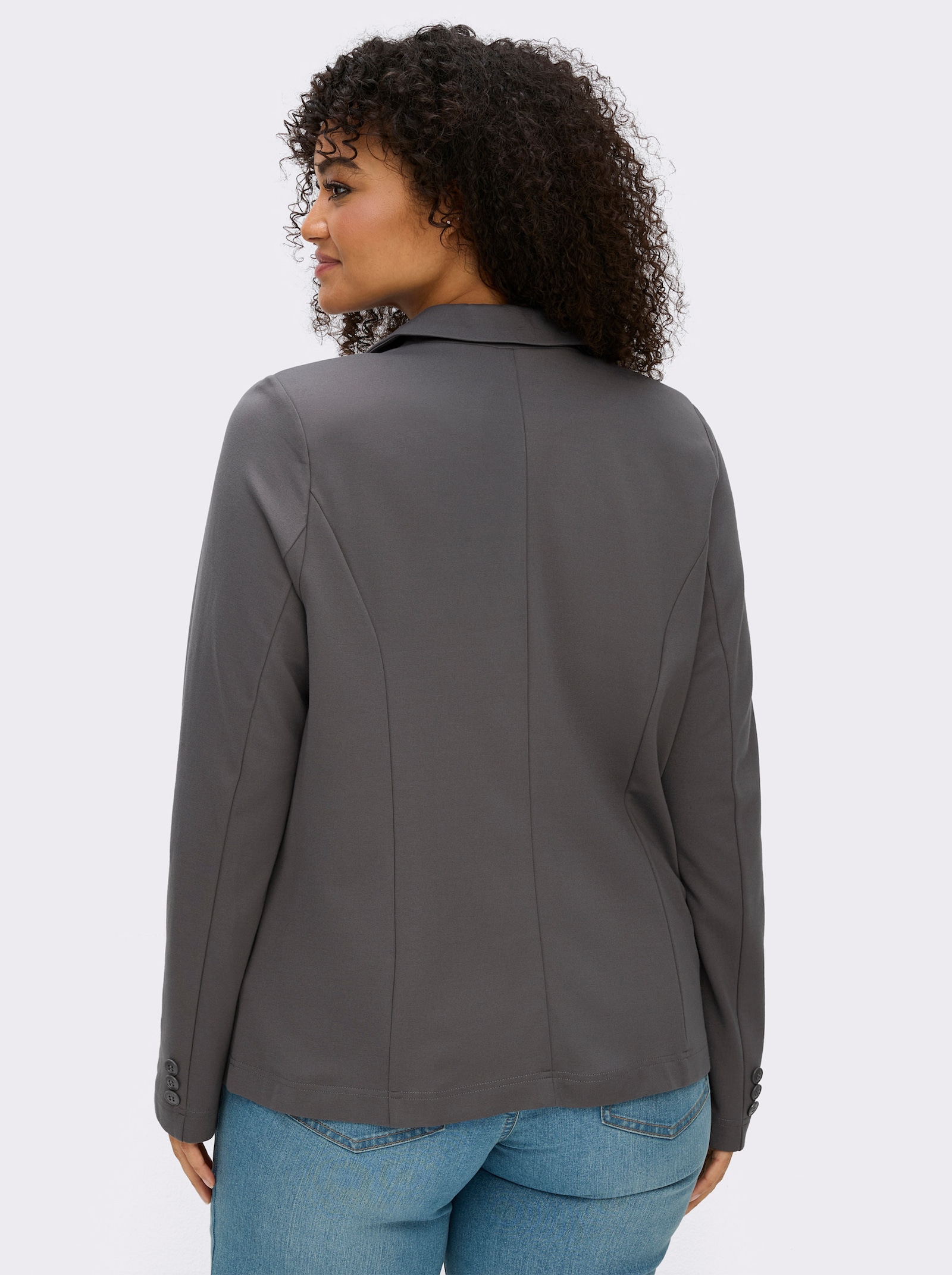 Jerseyblazer in Interlock-Qualität - anthrazit