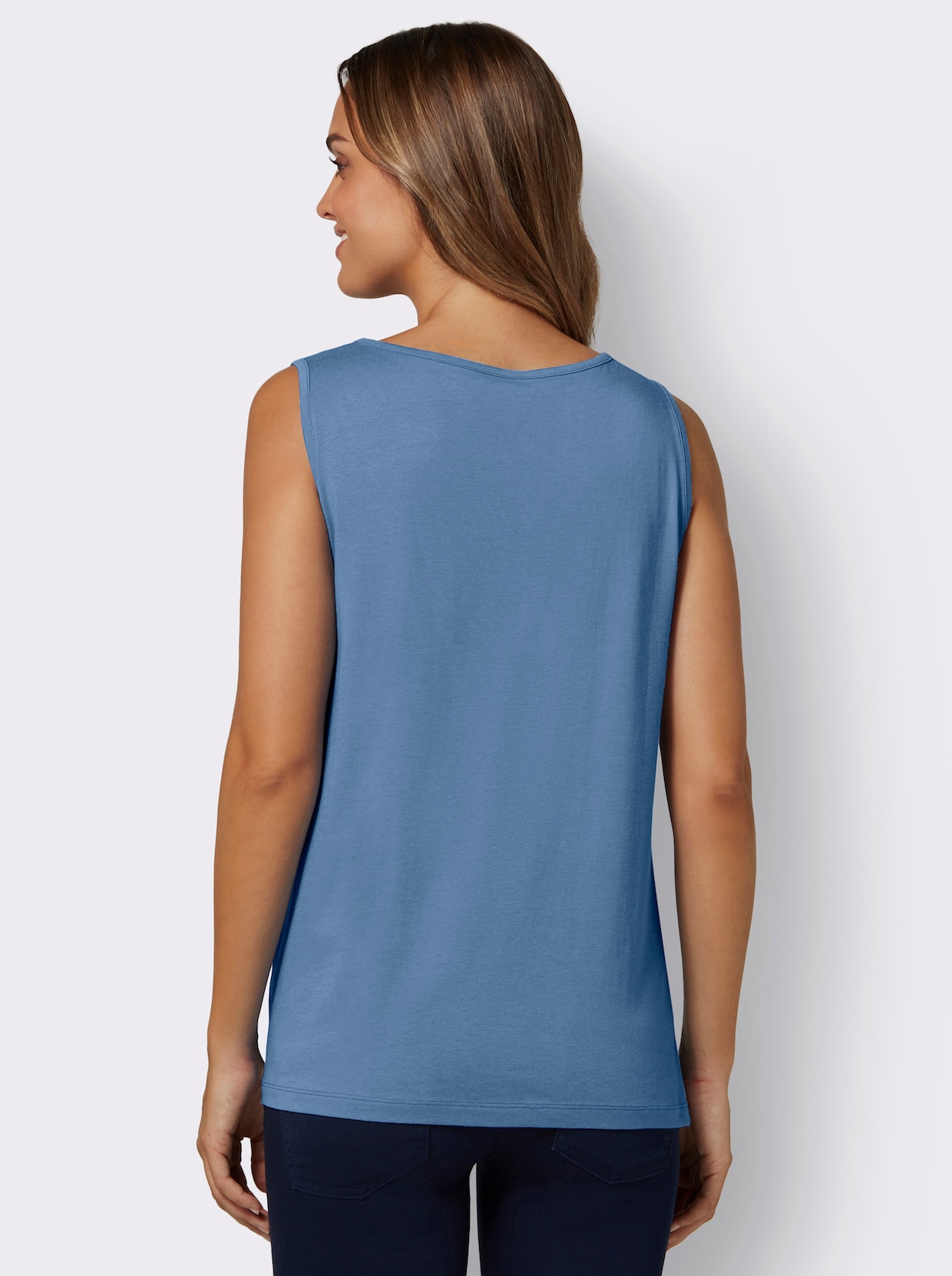 Shirttop - mittelblau-jeansblau