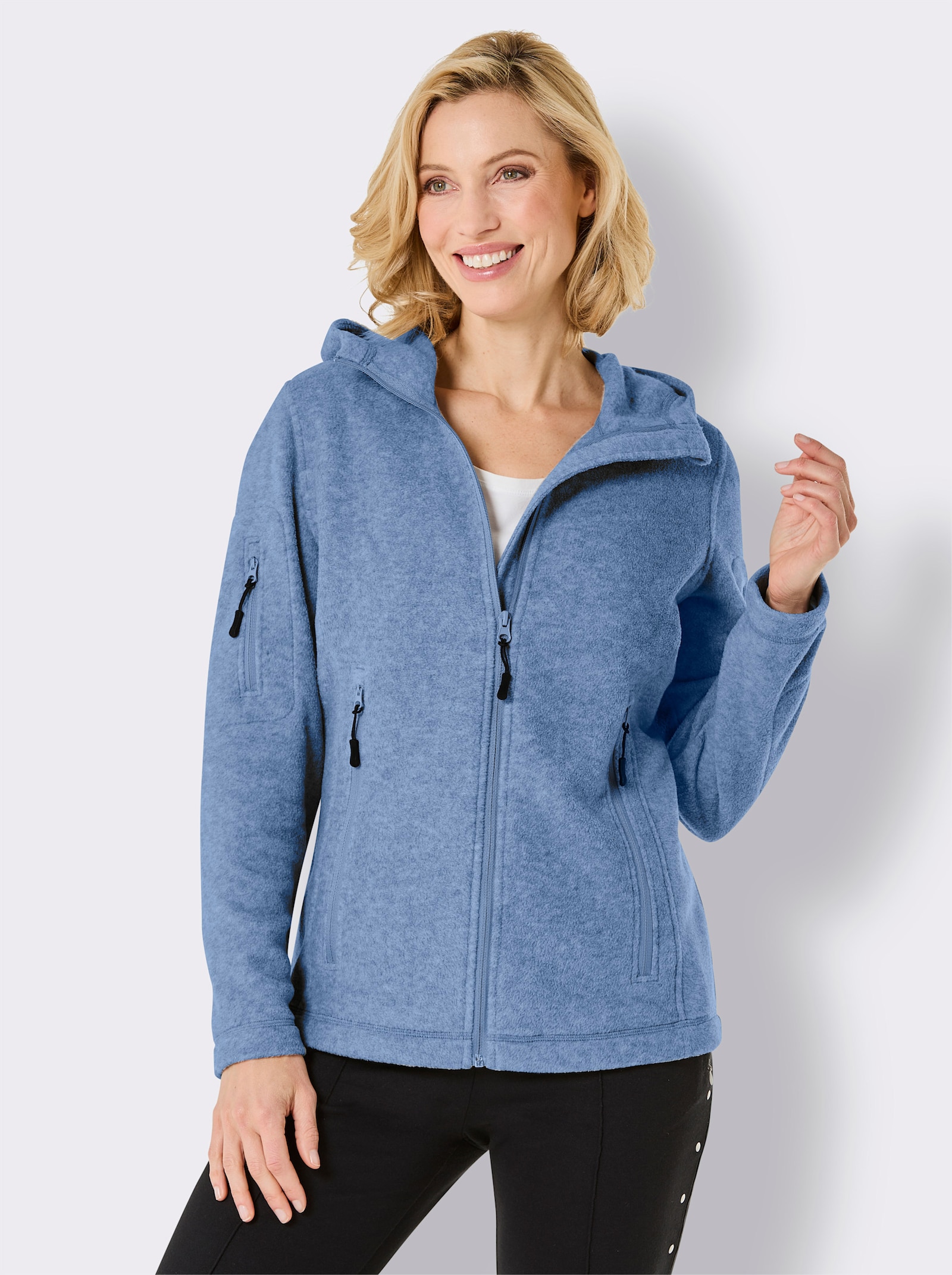 Catamaran Sports Fleecejacke mit 5 Taschen - himmelblau