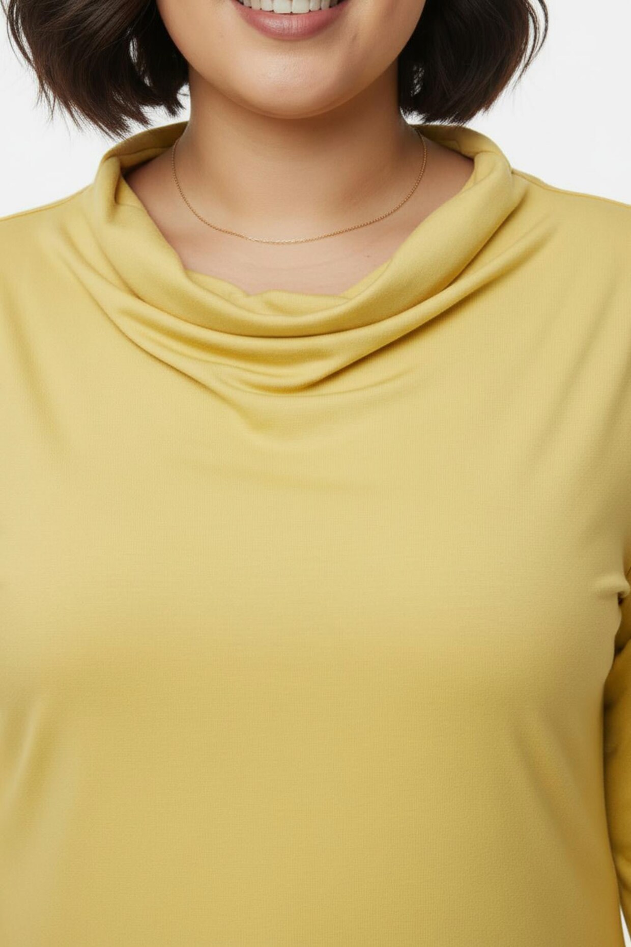 Wasserfallshirt mit 3/4-langen Ärmeln - limone