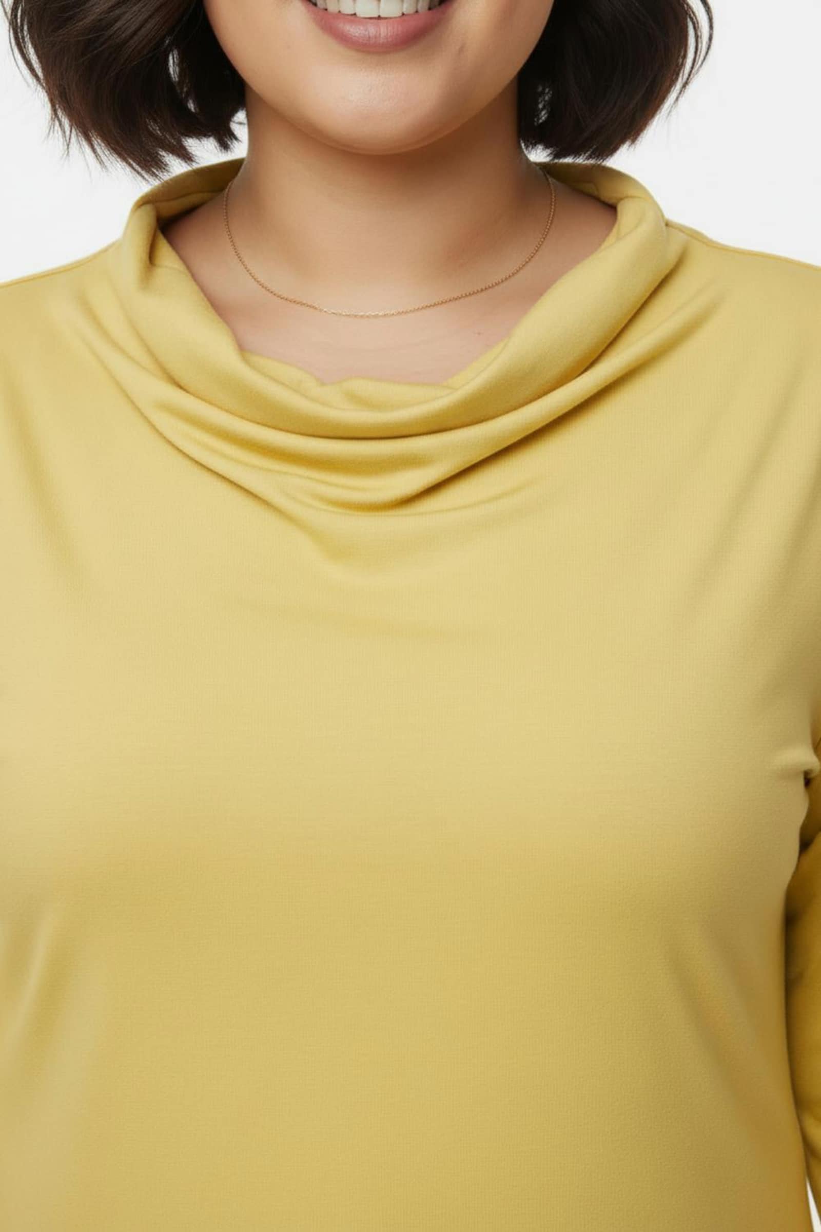 Wasserfallshirt mit 3/4-langen Ärmeln - limone