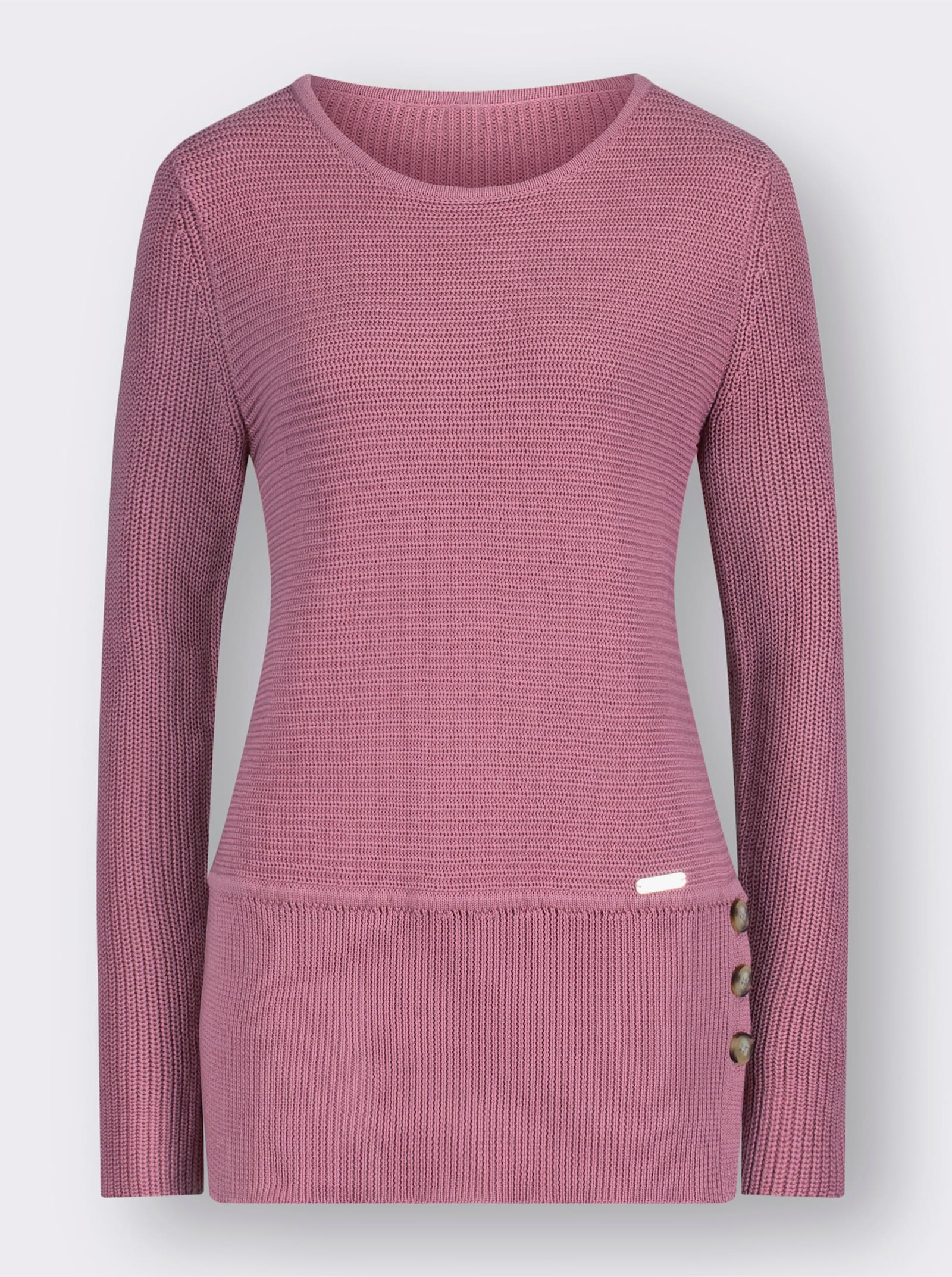 Rundhalspullover in pflegeleichter Qualität - altrosa